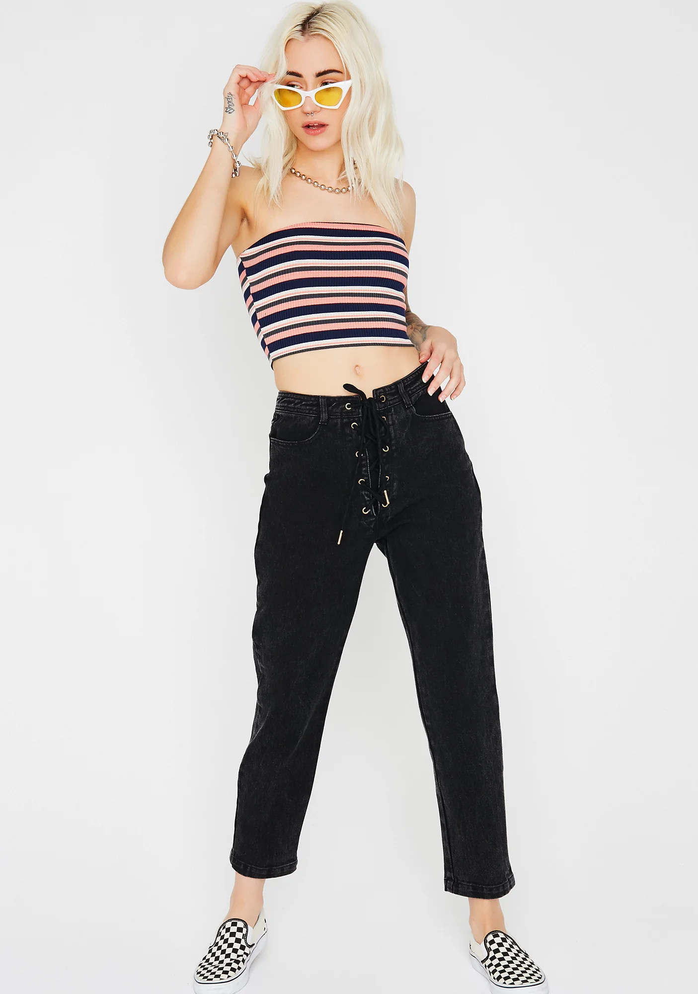 Ain't No Goodie Stripe Tube Top - Image 3