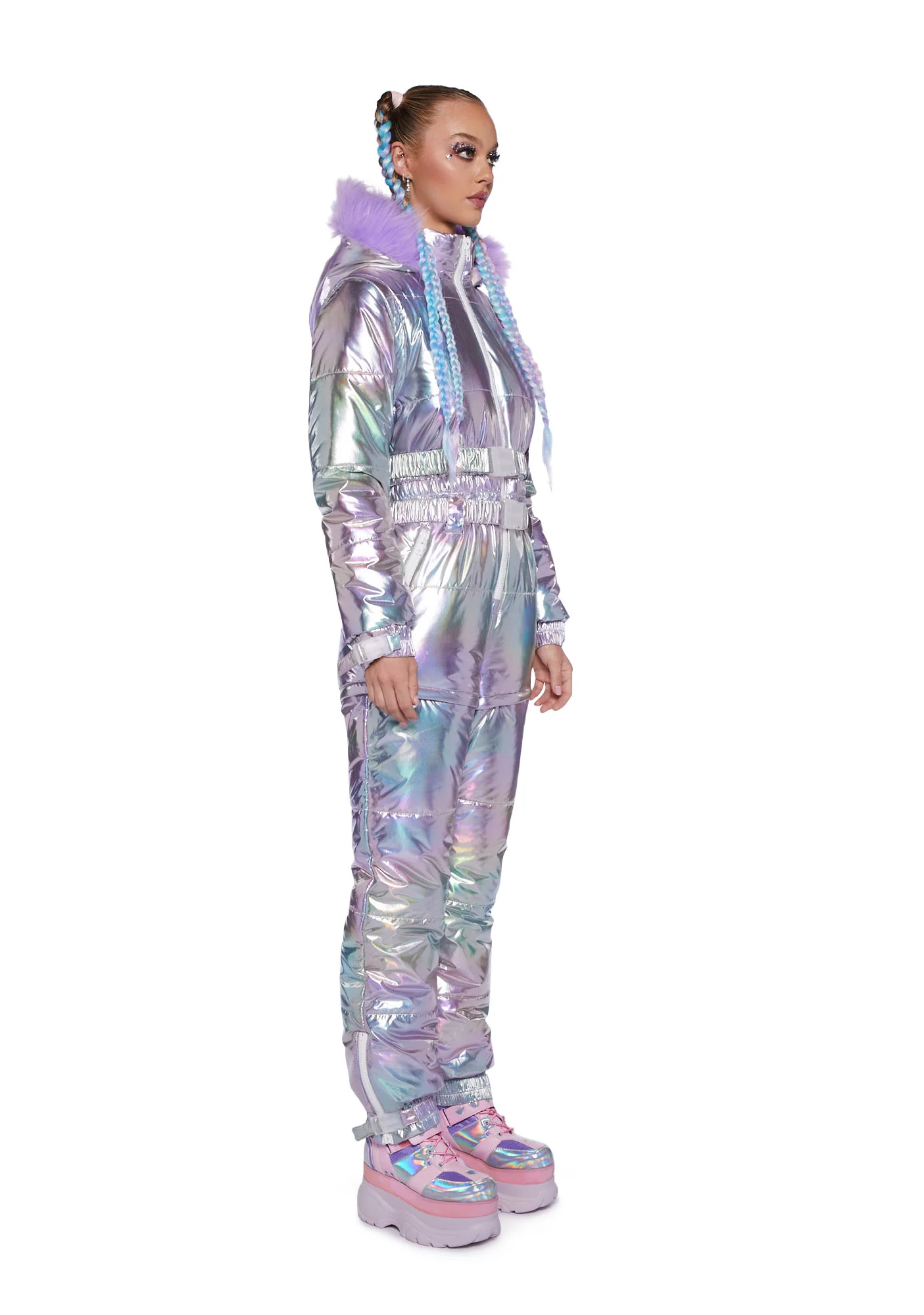 Aurora Beam Holographic Snowsuit - Lavender - Image 3