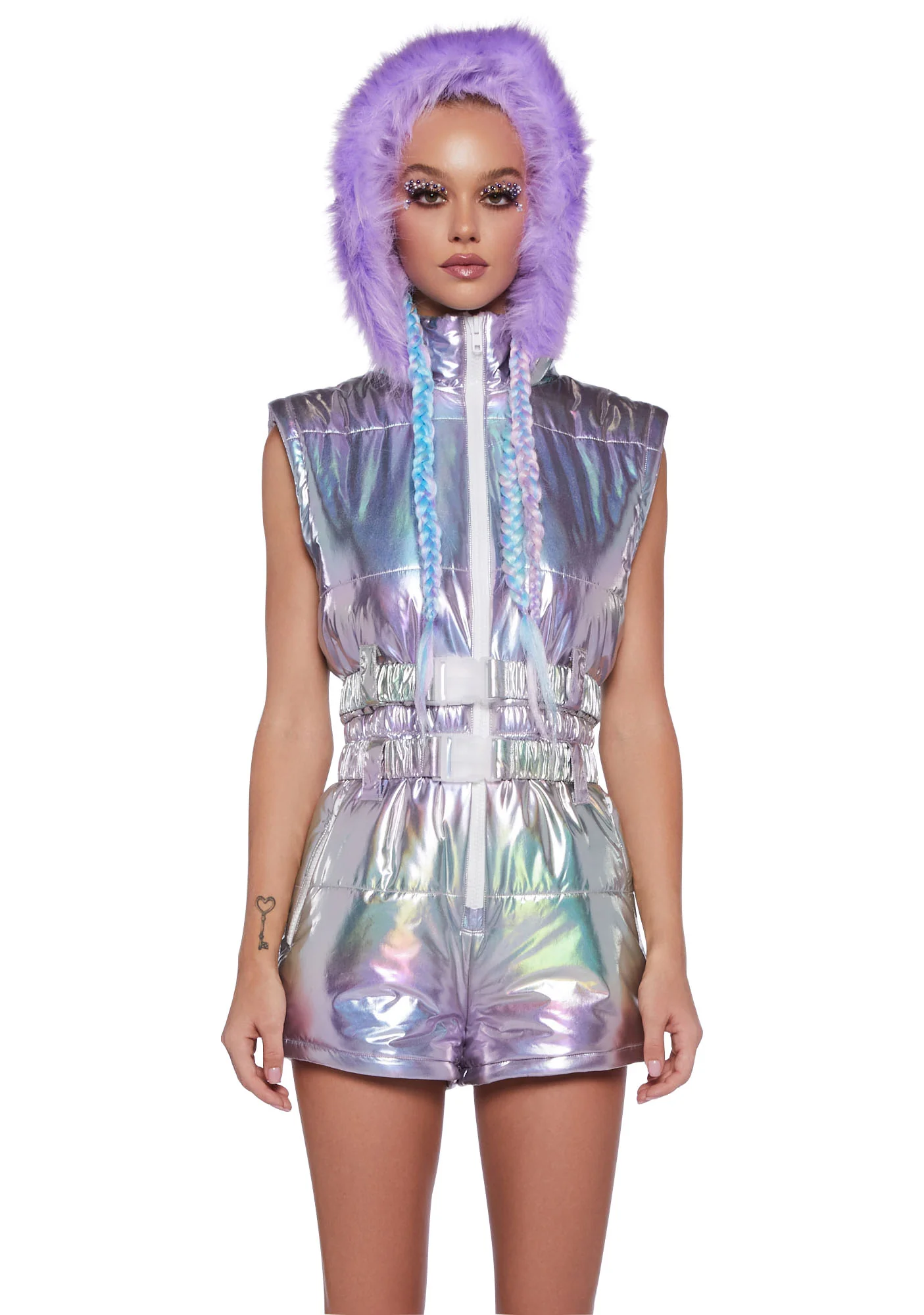 Aurora Beam Holographic Snowsuit - Lavender - Image 6