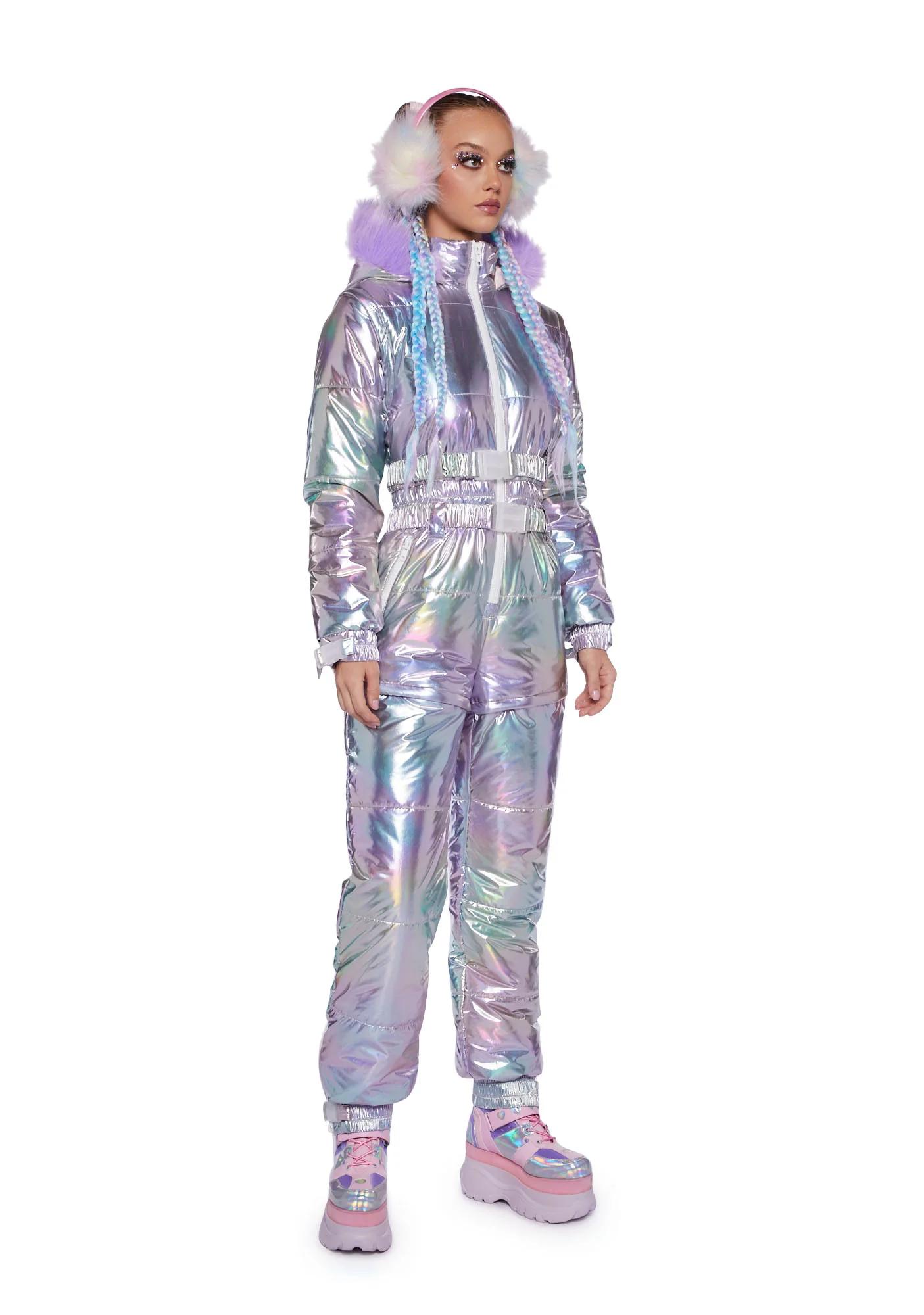 Aurora Beam Holographic Snowsuit - Lavender - Image 7