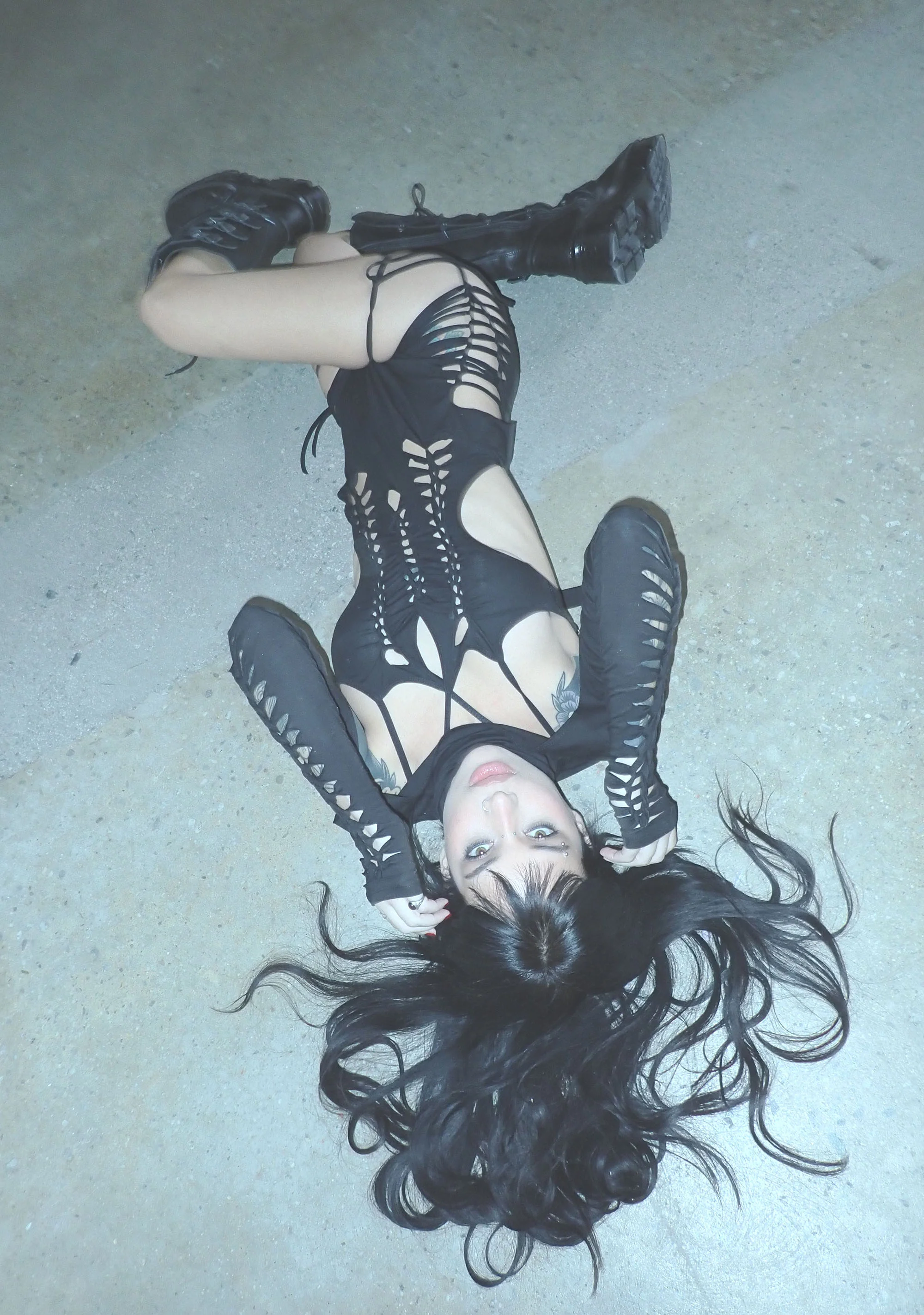 Chord Shredded Romper With Shrug - Black - Image 7