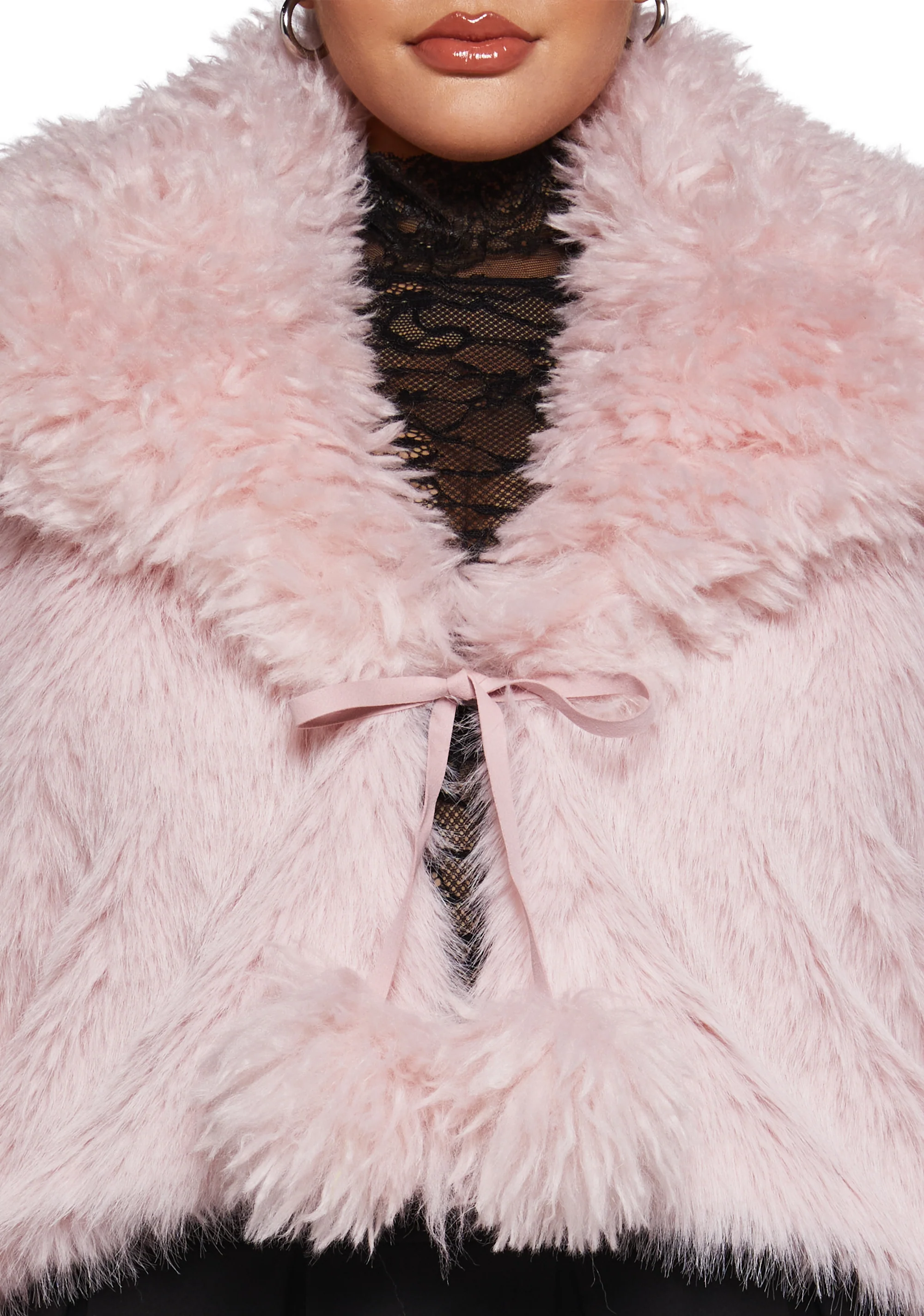 Clare Faux Fur Cropped Jacket - Image 10
