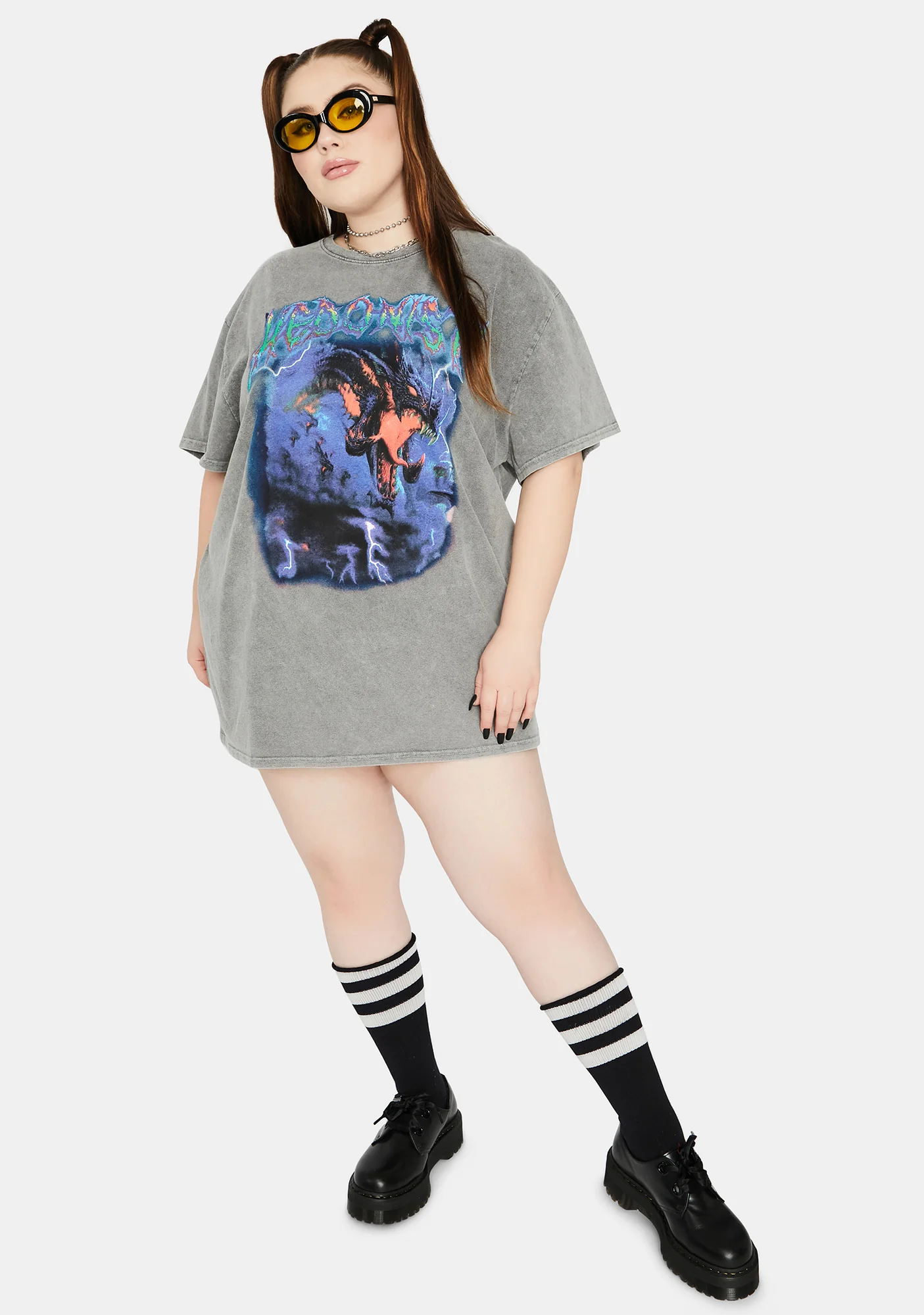 Curve Hedonist Washed Oversized Tee - Image 3