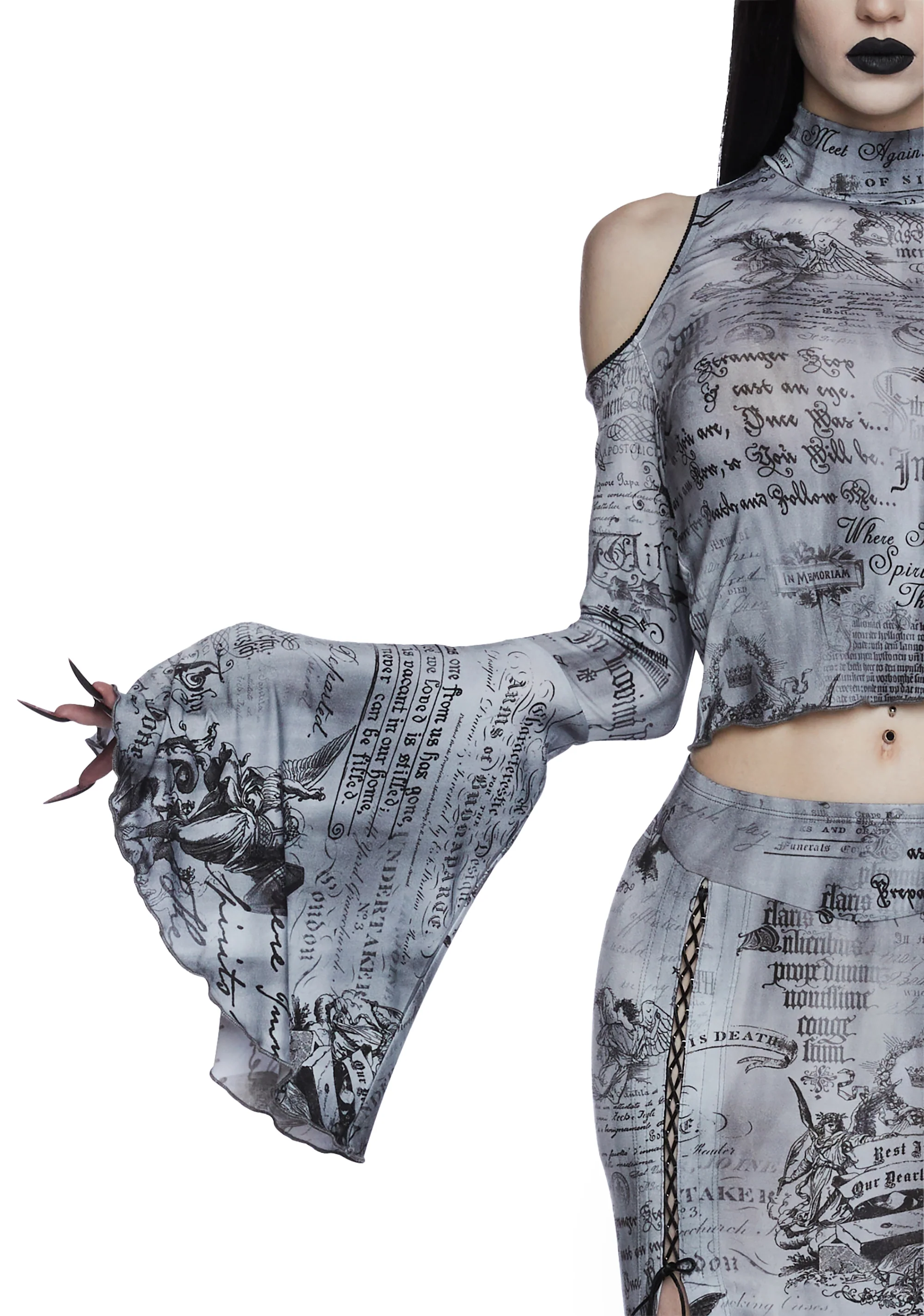 Dark Writings Long Sleeve Top - Image 5