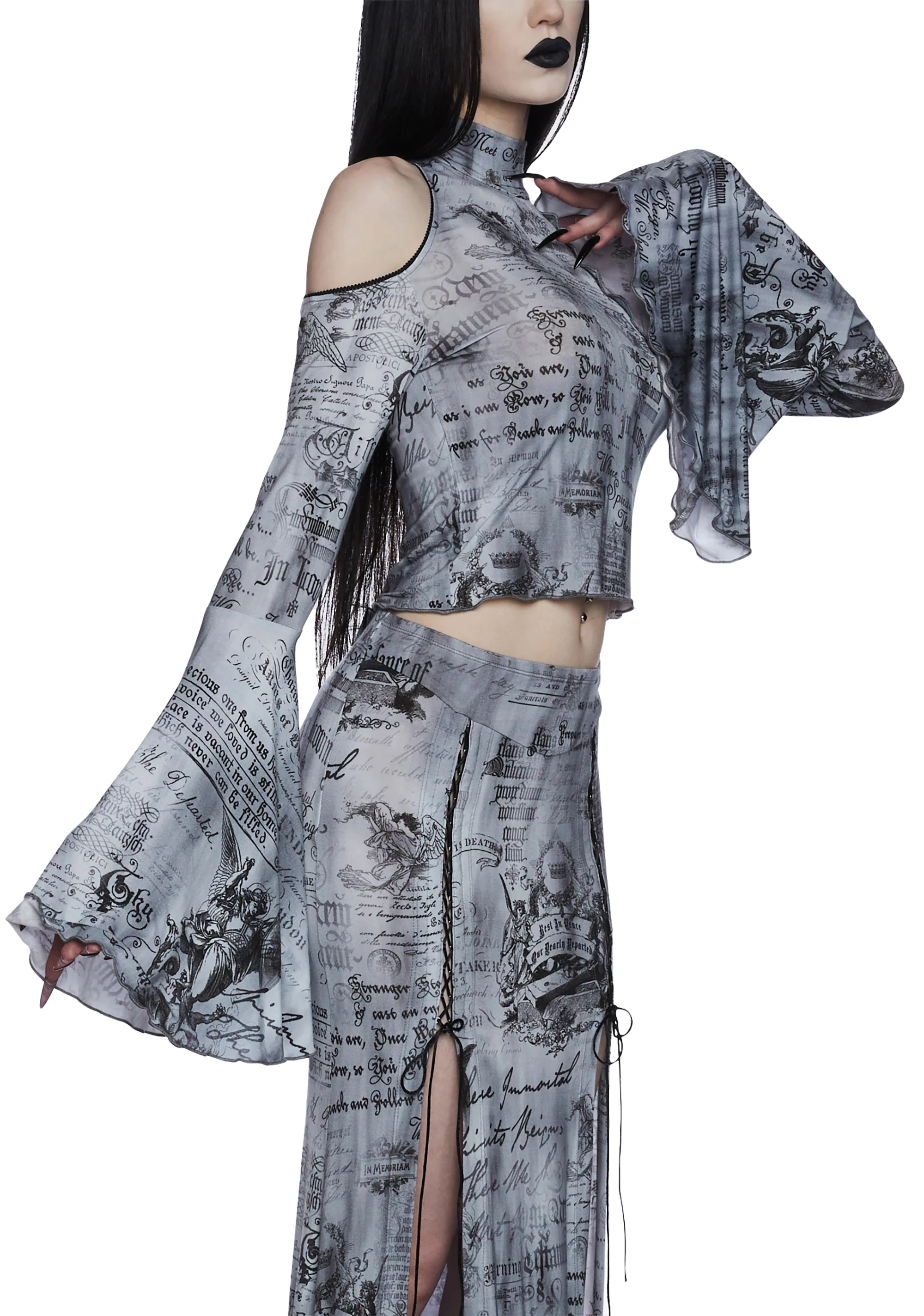 Dark Writings Long Sleeve Top - Image 6