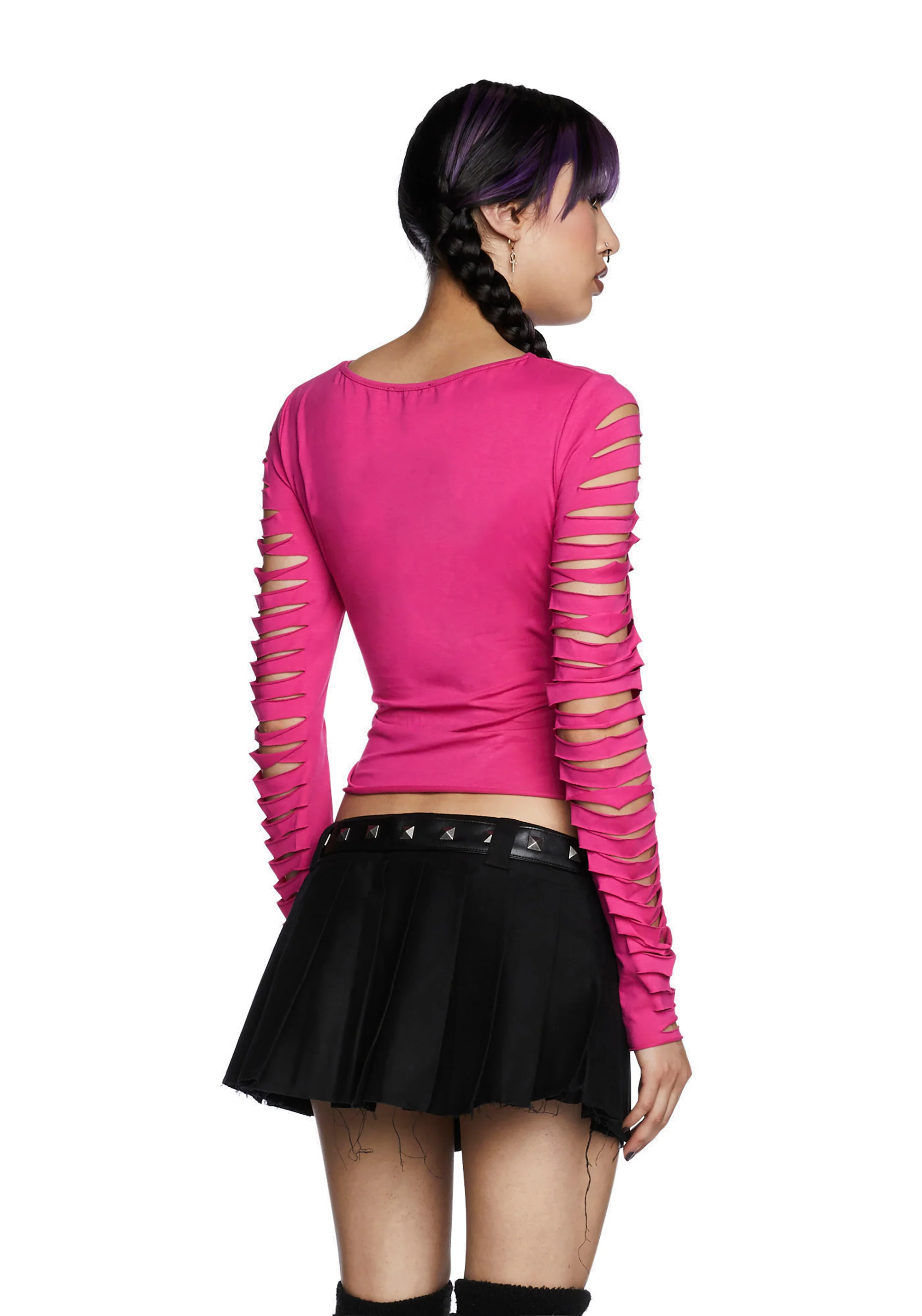Deviant Curfew Cut-Out Top - Pink - Image 4