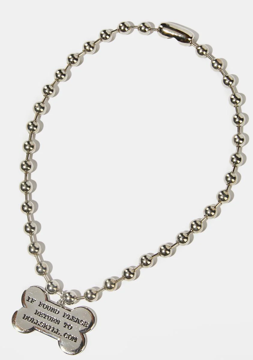 Dog Bone Ball Chain Necklace - Image 3