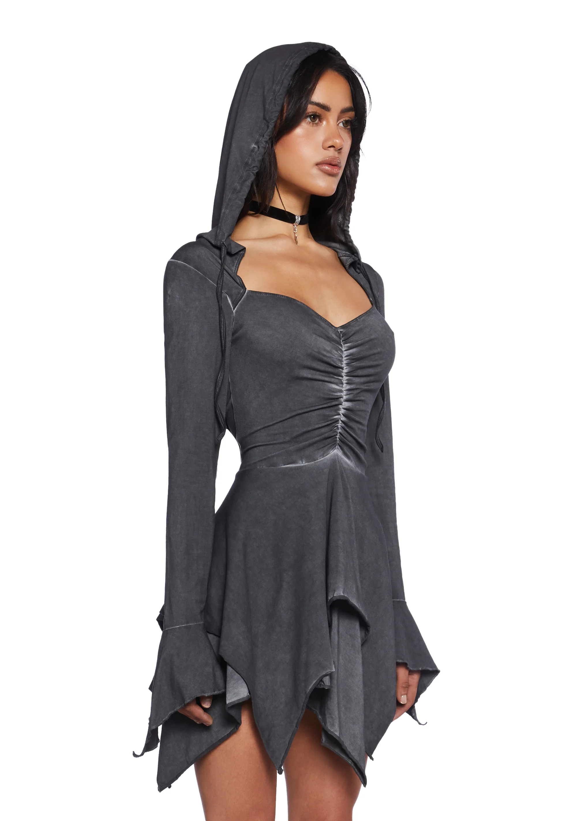 F Is For Fairies® Hooded Mini Dress - Gray - Image 3