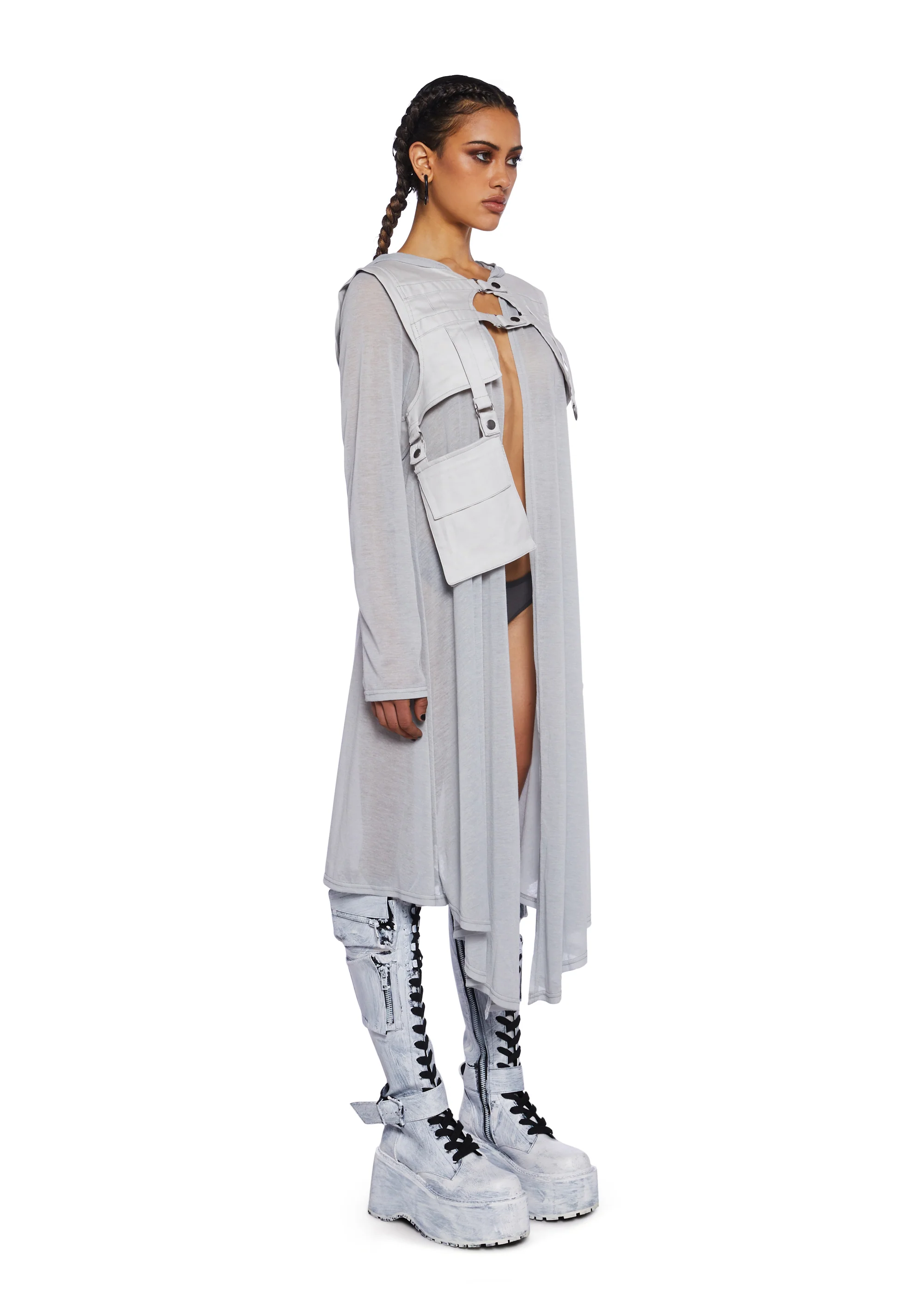 Finding Oasis Cardigan And Vest Set - Gray - Image 3