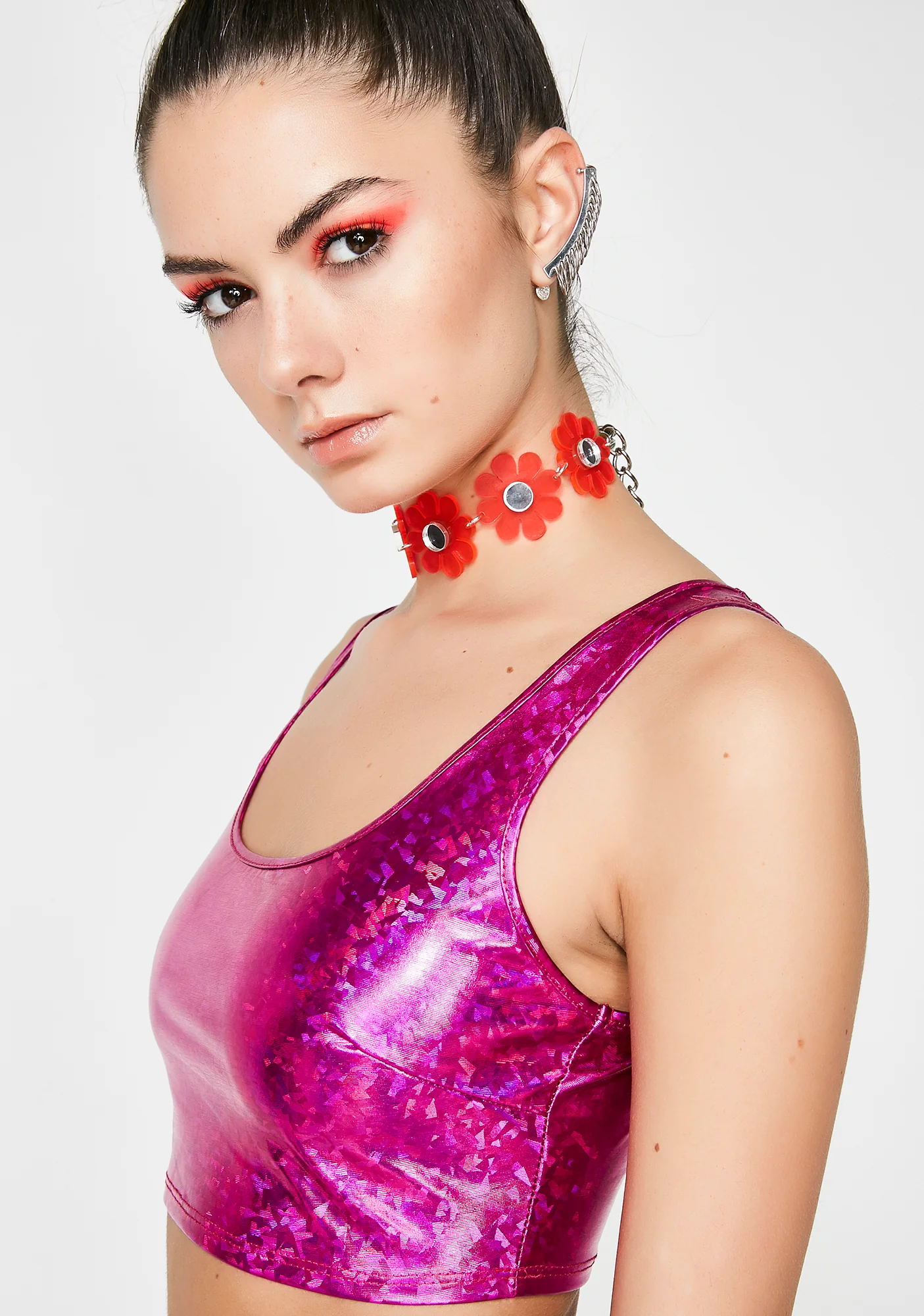 Fuchsia Chose Party Life Crop Top - Image 3