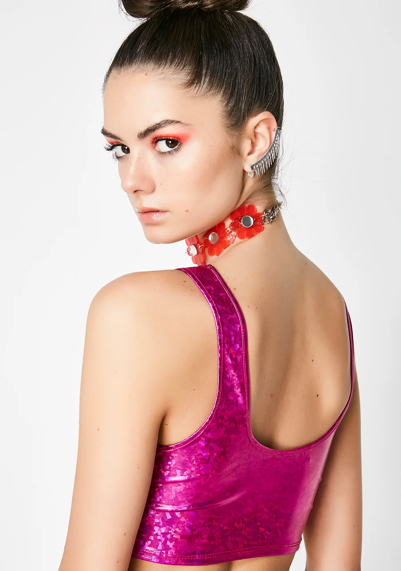 Fuchsia Chose Party Life Crop Top - Image 4