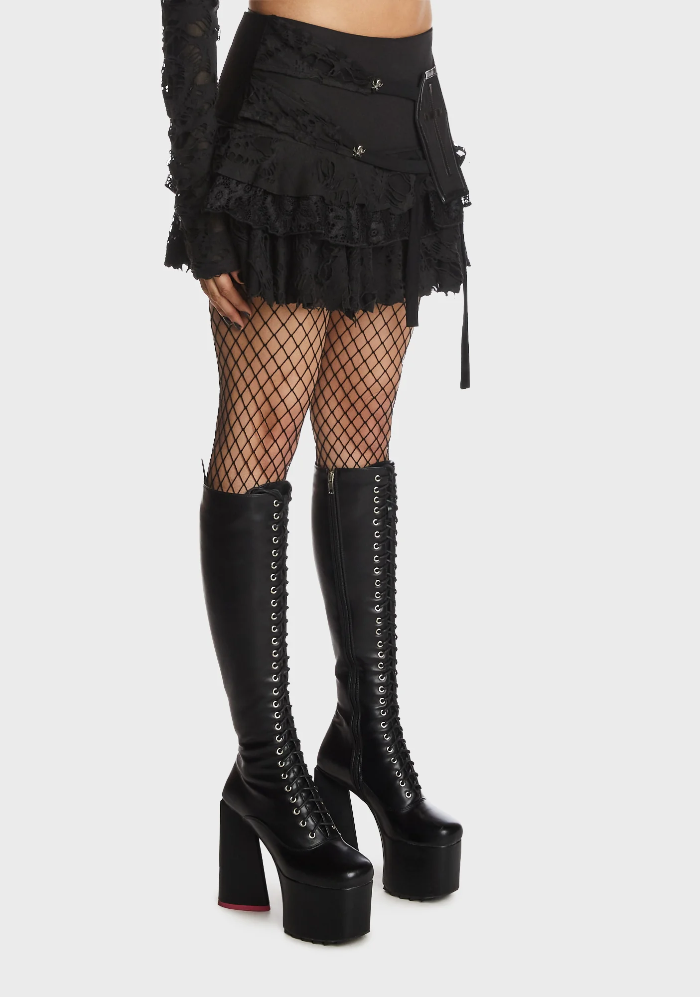 Gothic Ghost Lace Frilly Skirt - Image 3