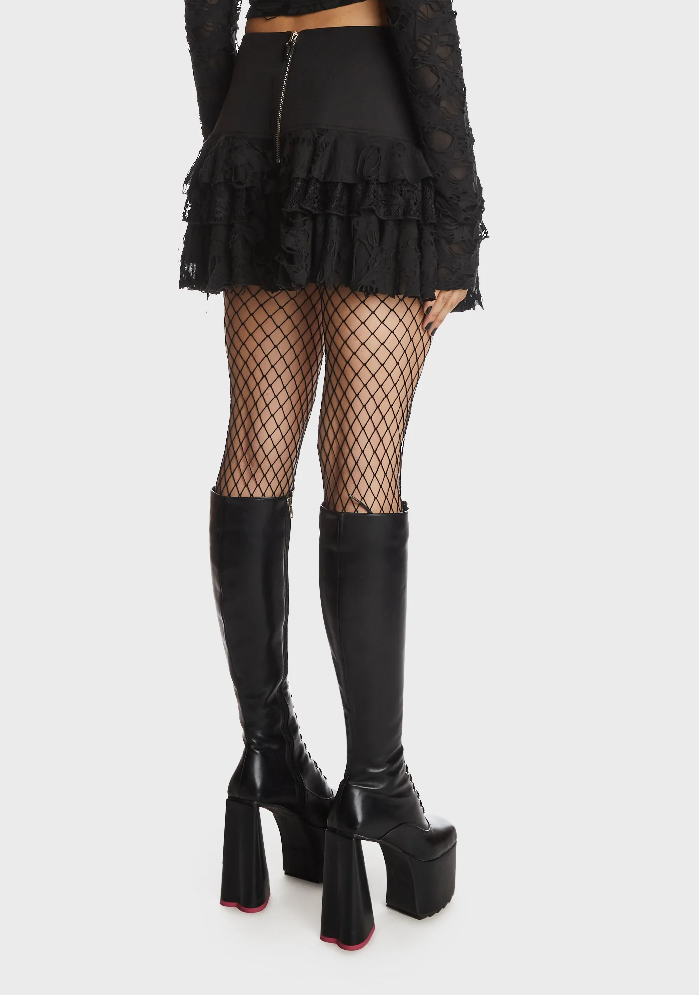 Gothic Ghost Lace Frilly Skirt - Image 4