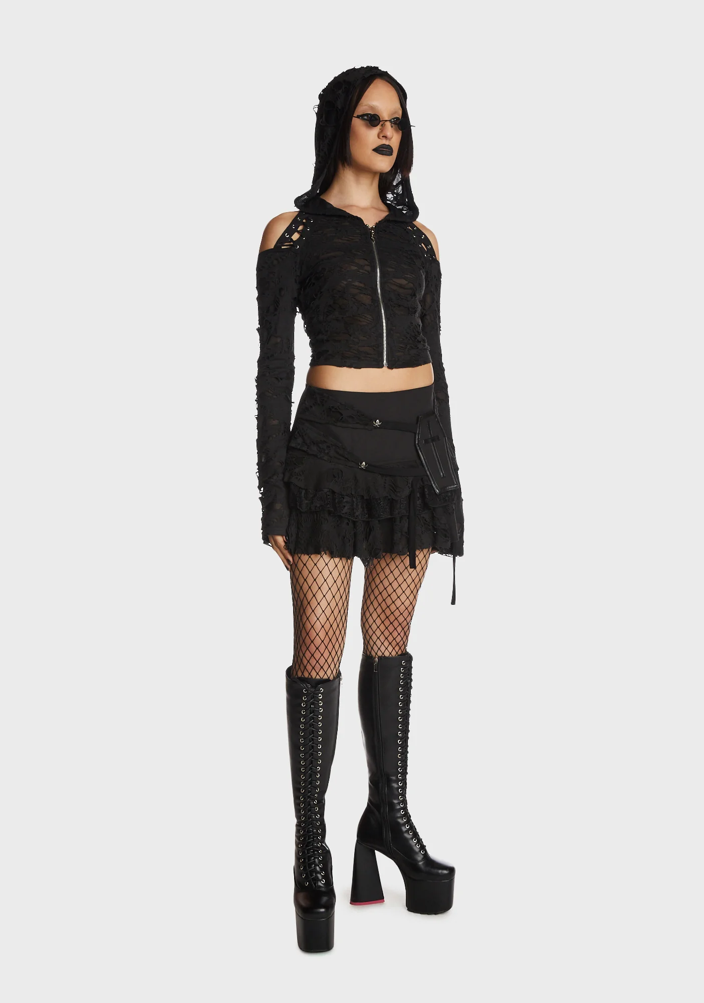 Gothic Ghost Lace Frilly Skirt - Image 5