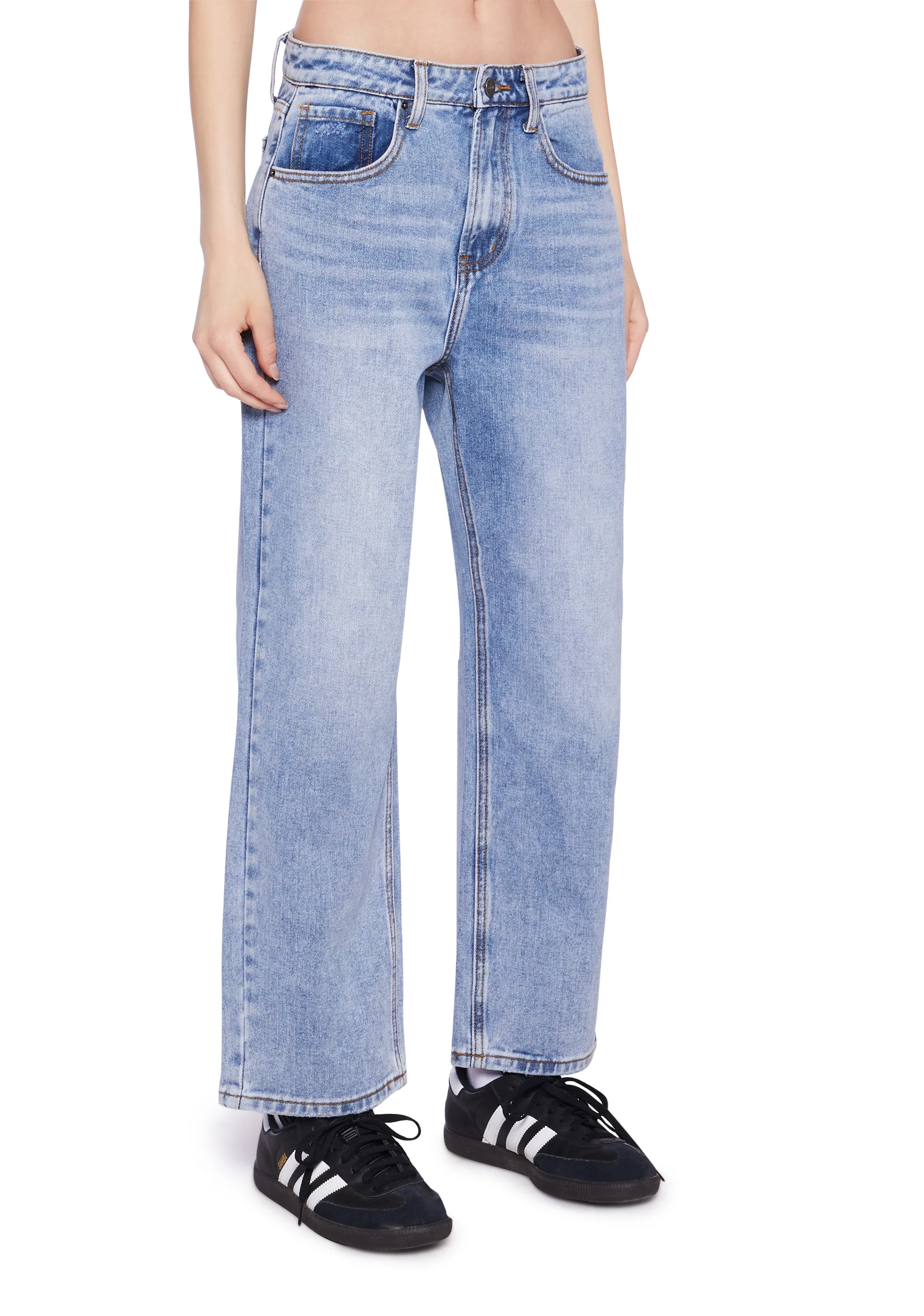 High Rise Straight Crop Denim Jeans - Image 3