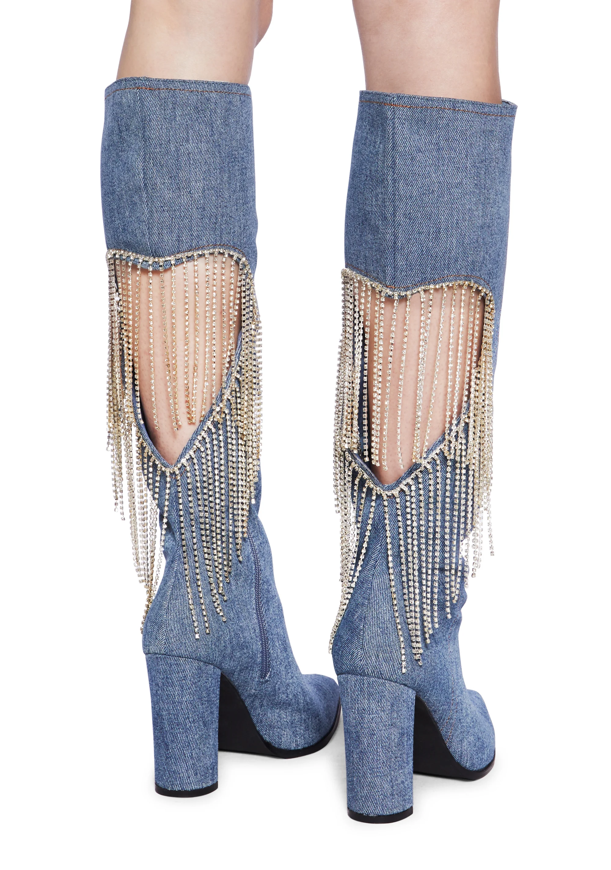 Jacqueline Heeled Boots - Denim - Image 4