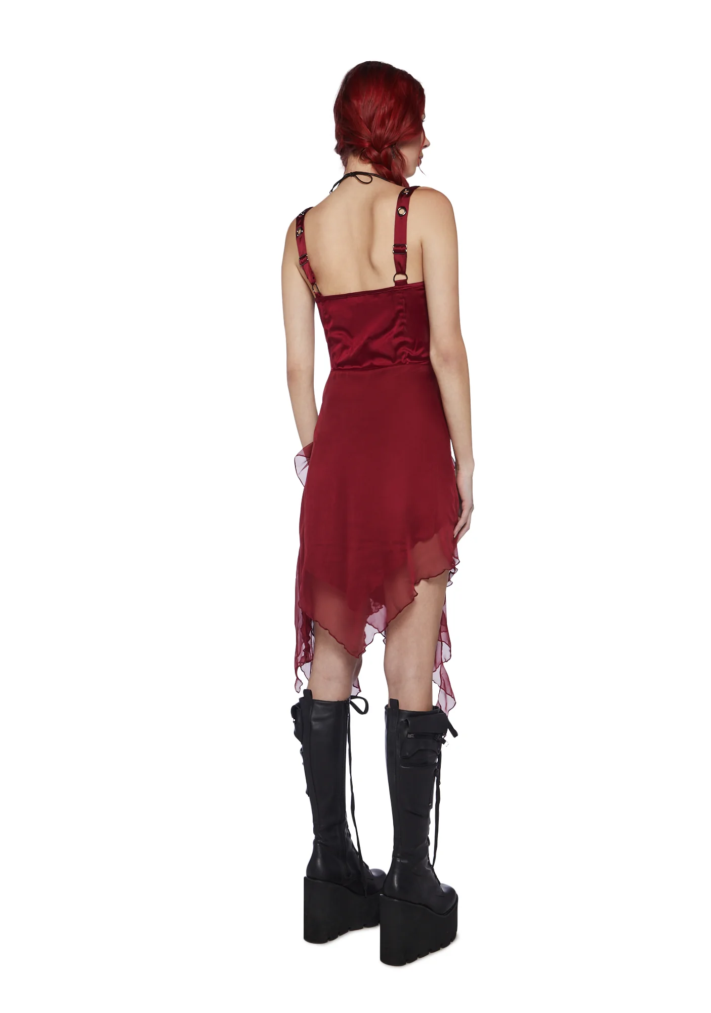 Life's No Fairytale Midi Dress - Burgundy - Image 4