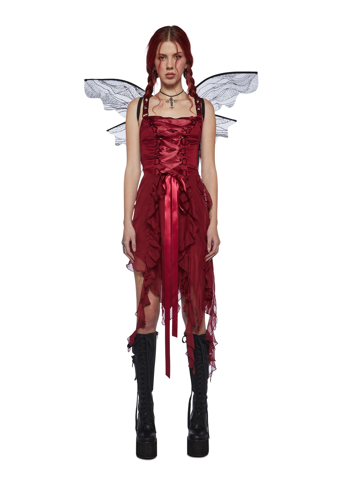 Life's No Fairytale Midi Dress - Burgundy - Image 5