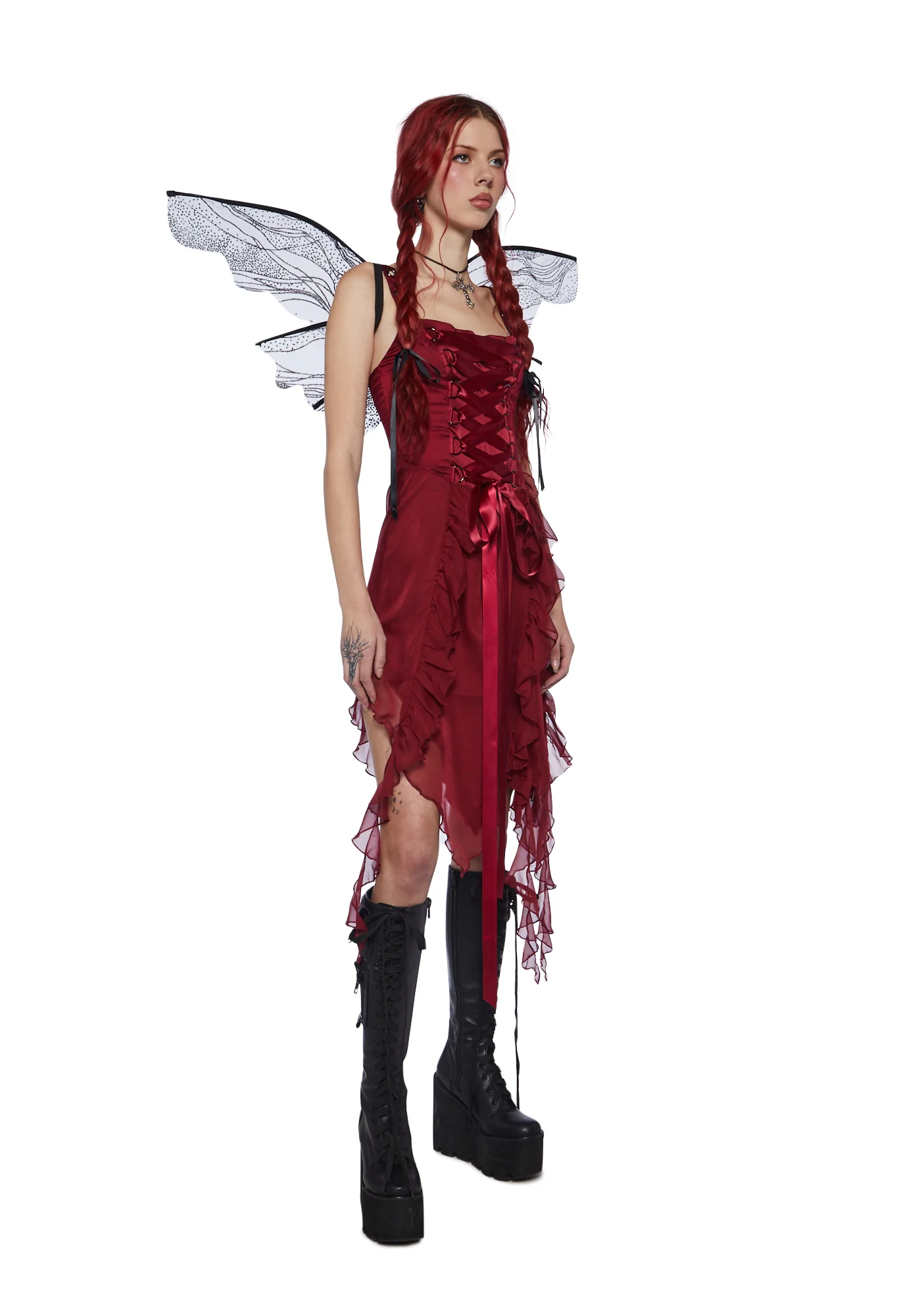 Life's No Fairytale Midi Dress - Burgundy - Image 6