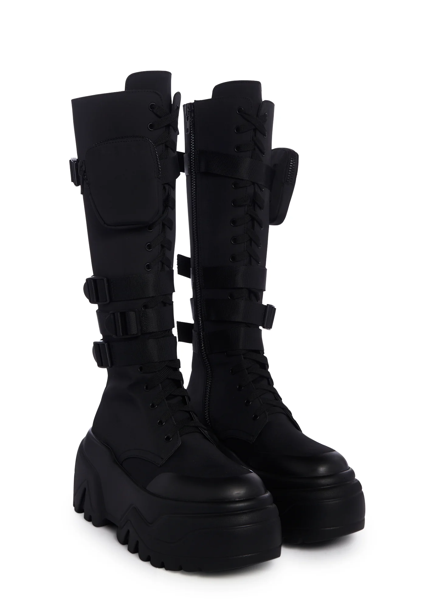 Mad Hustle Knee High Combat Boots - Image 3