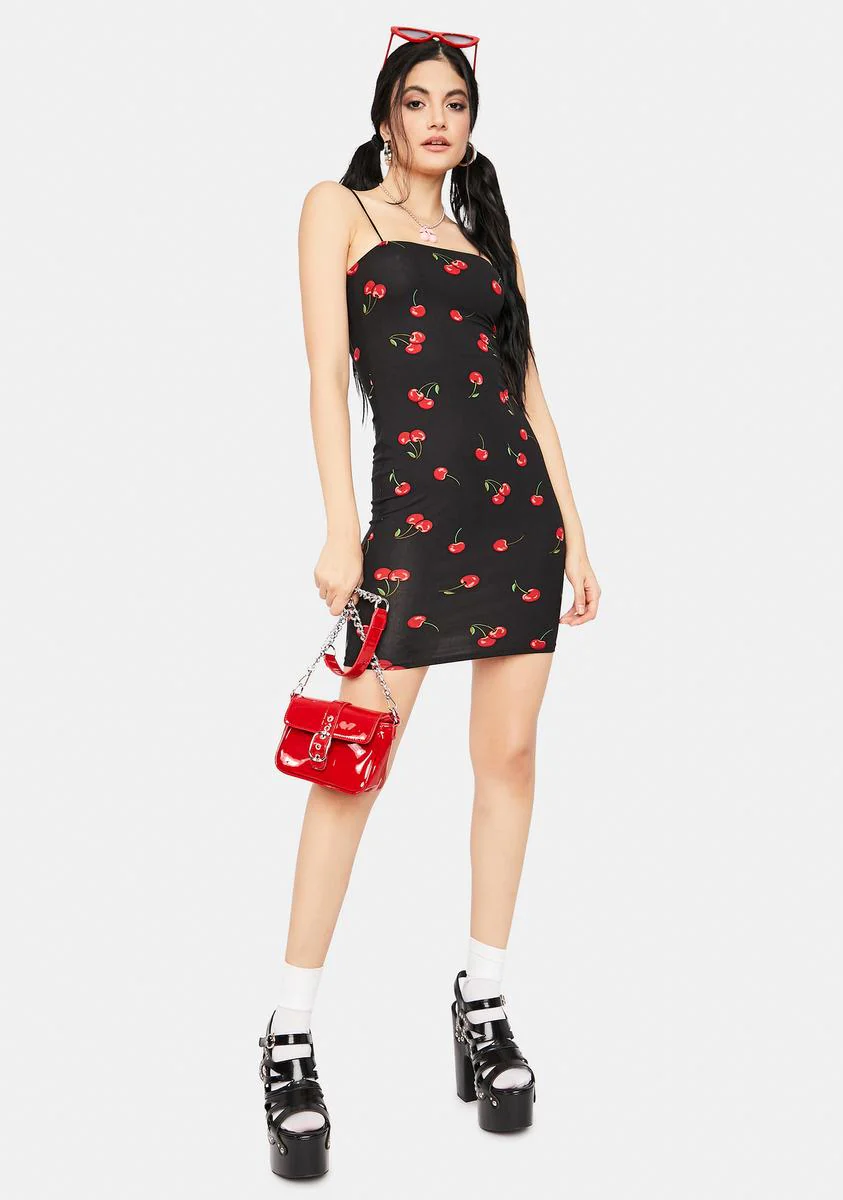 Maraschino Kisses Cherry Print Bodycon Dress - Image 3