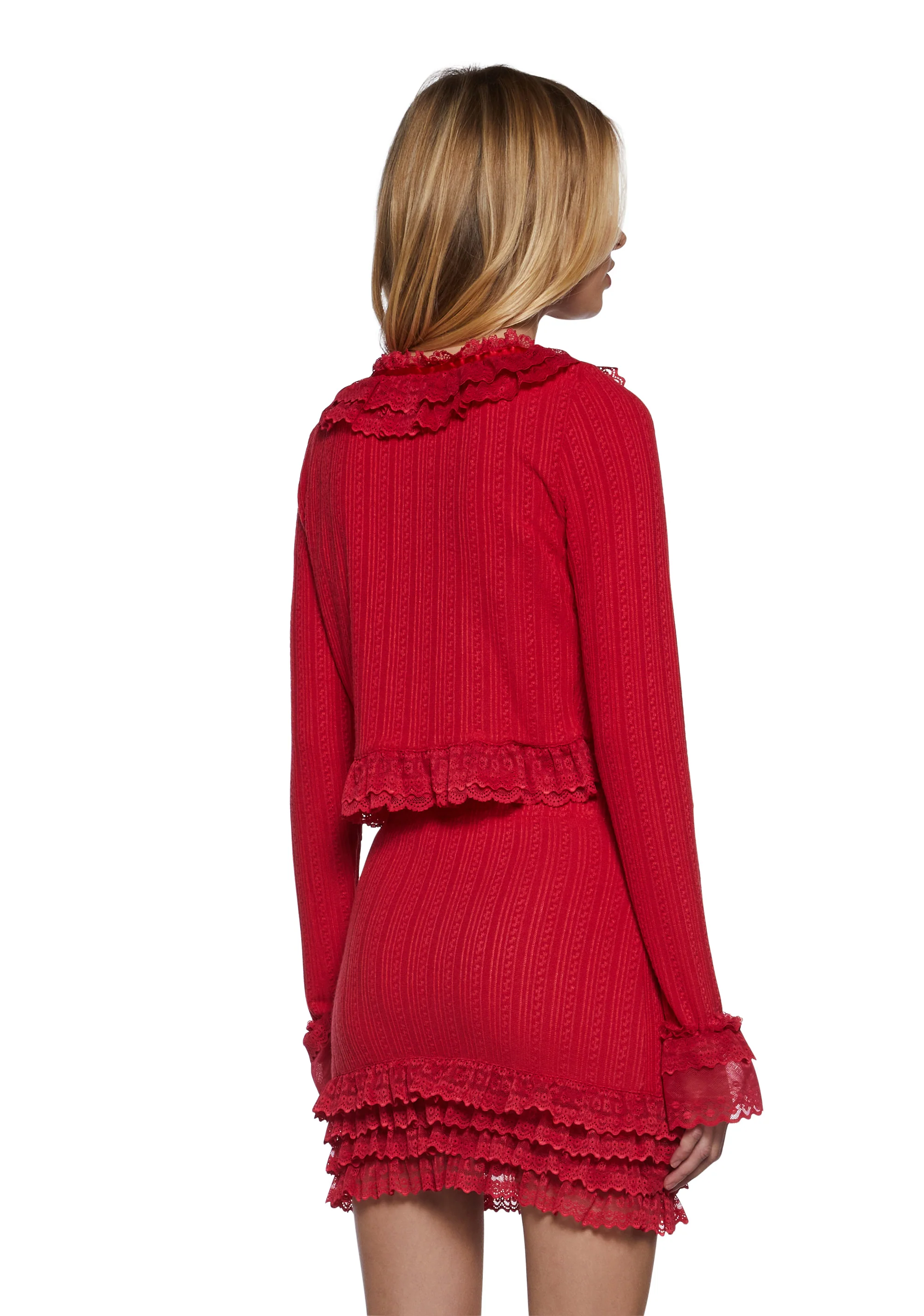 Mistletoe Moves Cardigan Set- Red - Image 4
