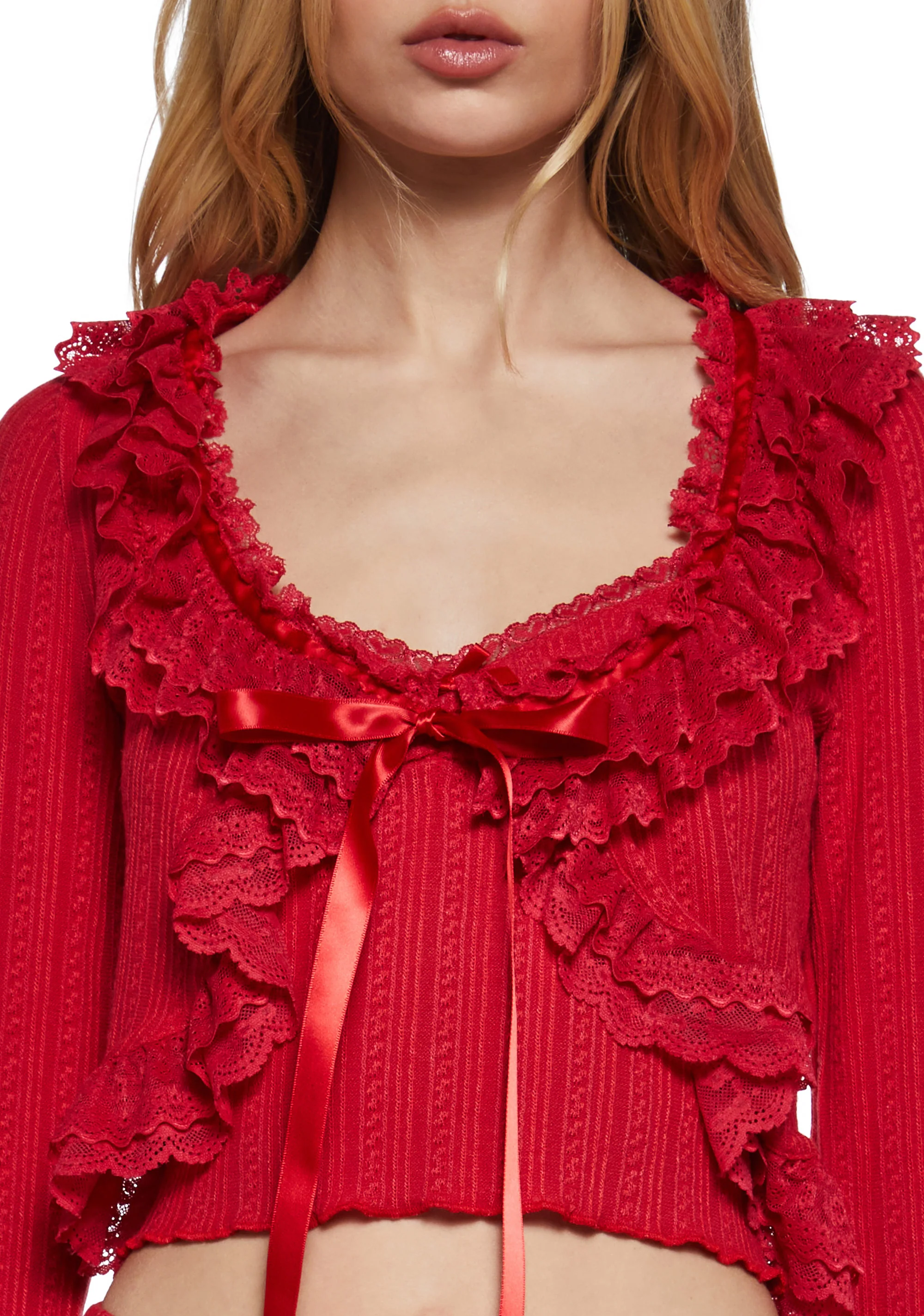 Mistletoe Moves Cardigan Set- Red - Image 5