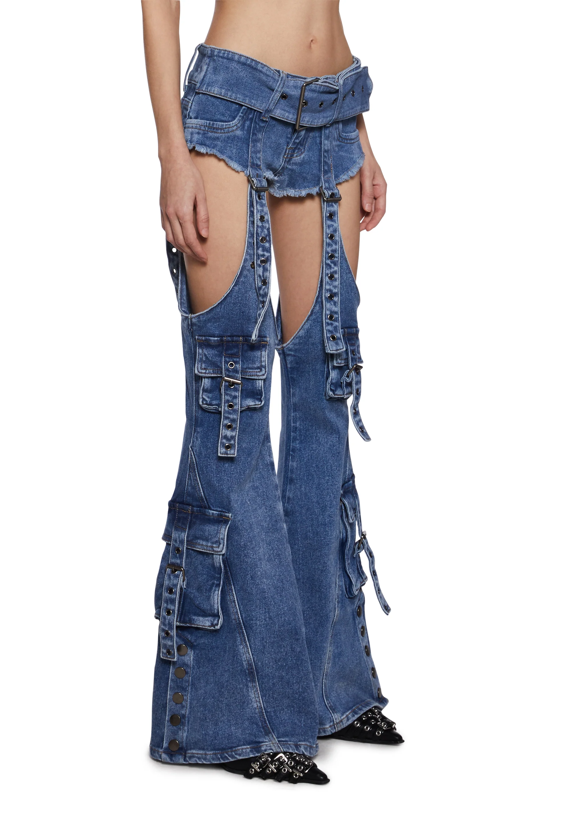 Natasha Belt Flare Jeans - Image 3