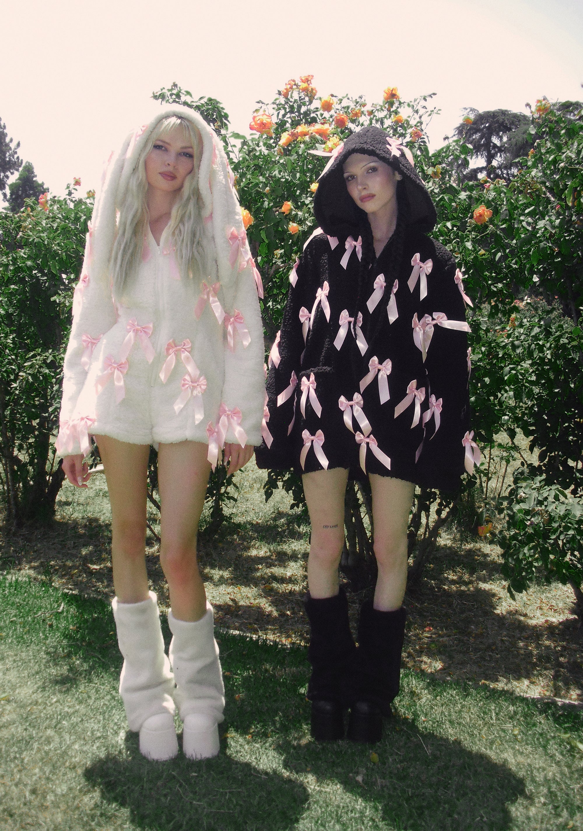 Pinky Promise Hooded Sherpa Jacket - Black - Image 7