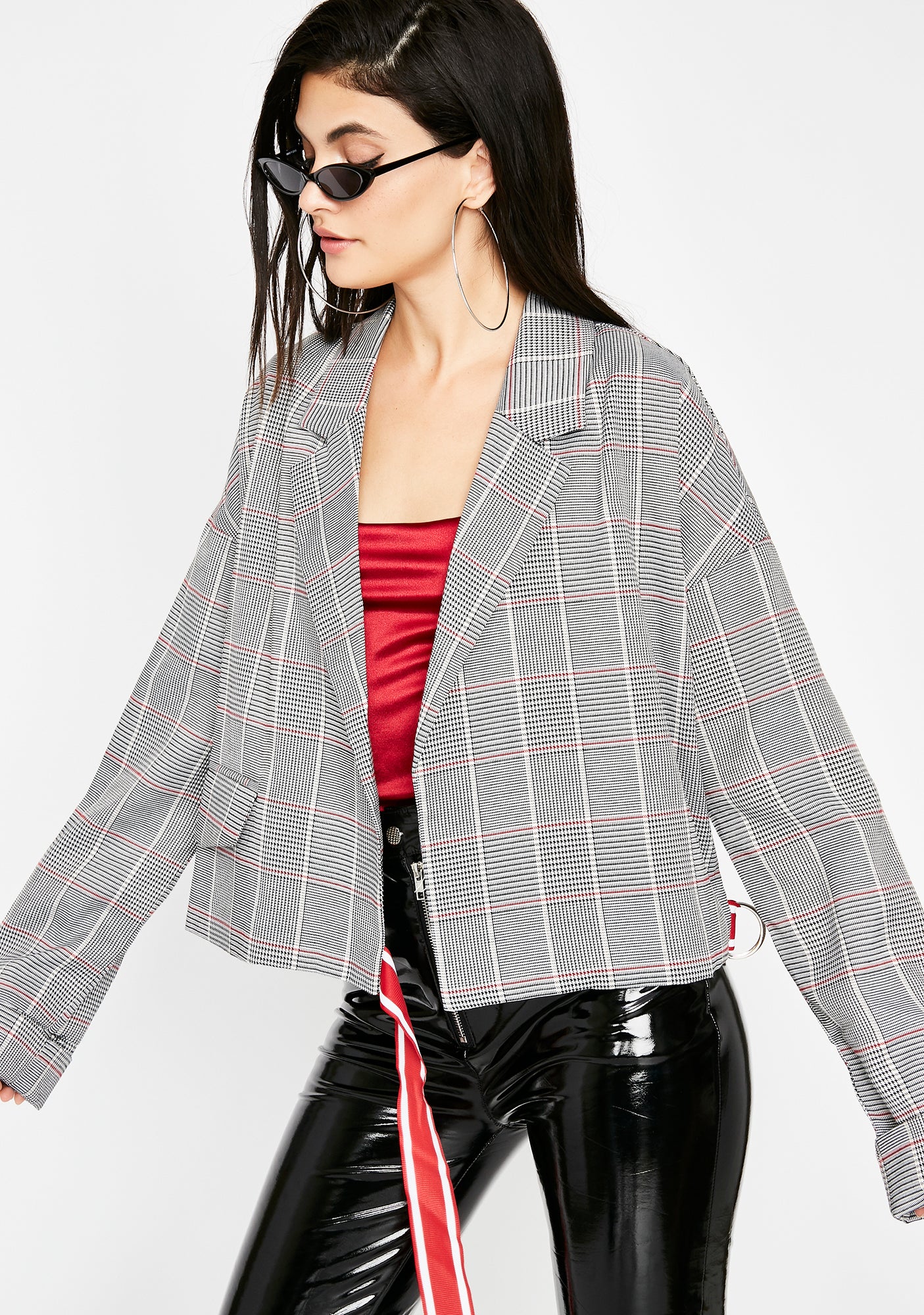Playin Checkers Plaid Blazer - Image 4