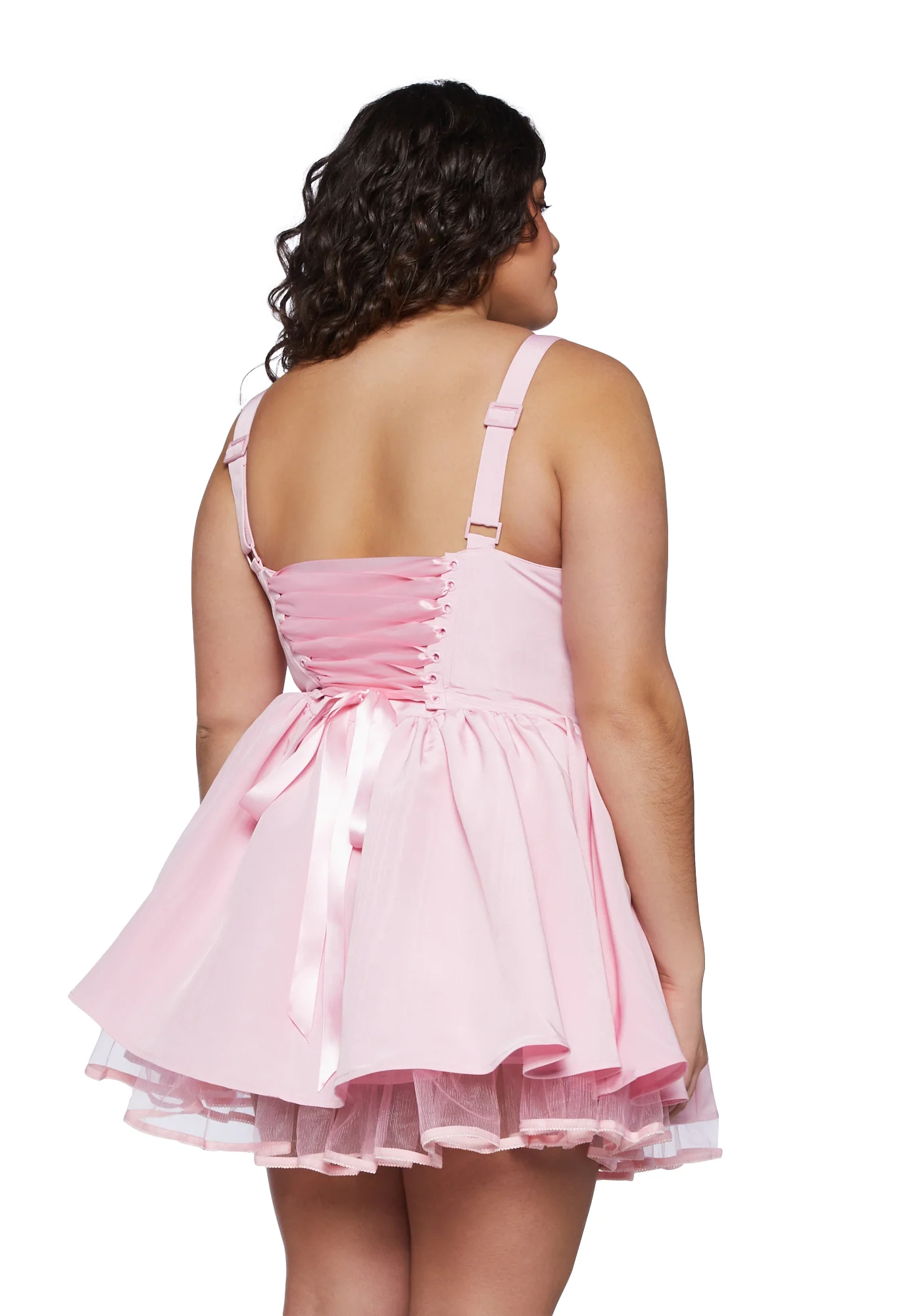 Plus Magic Moves Corset Dress- Light Pink - Image 4