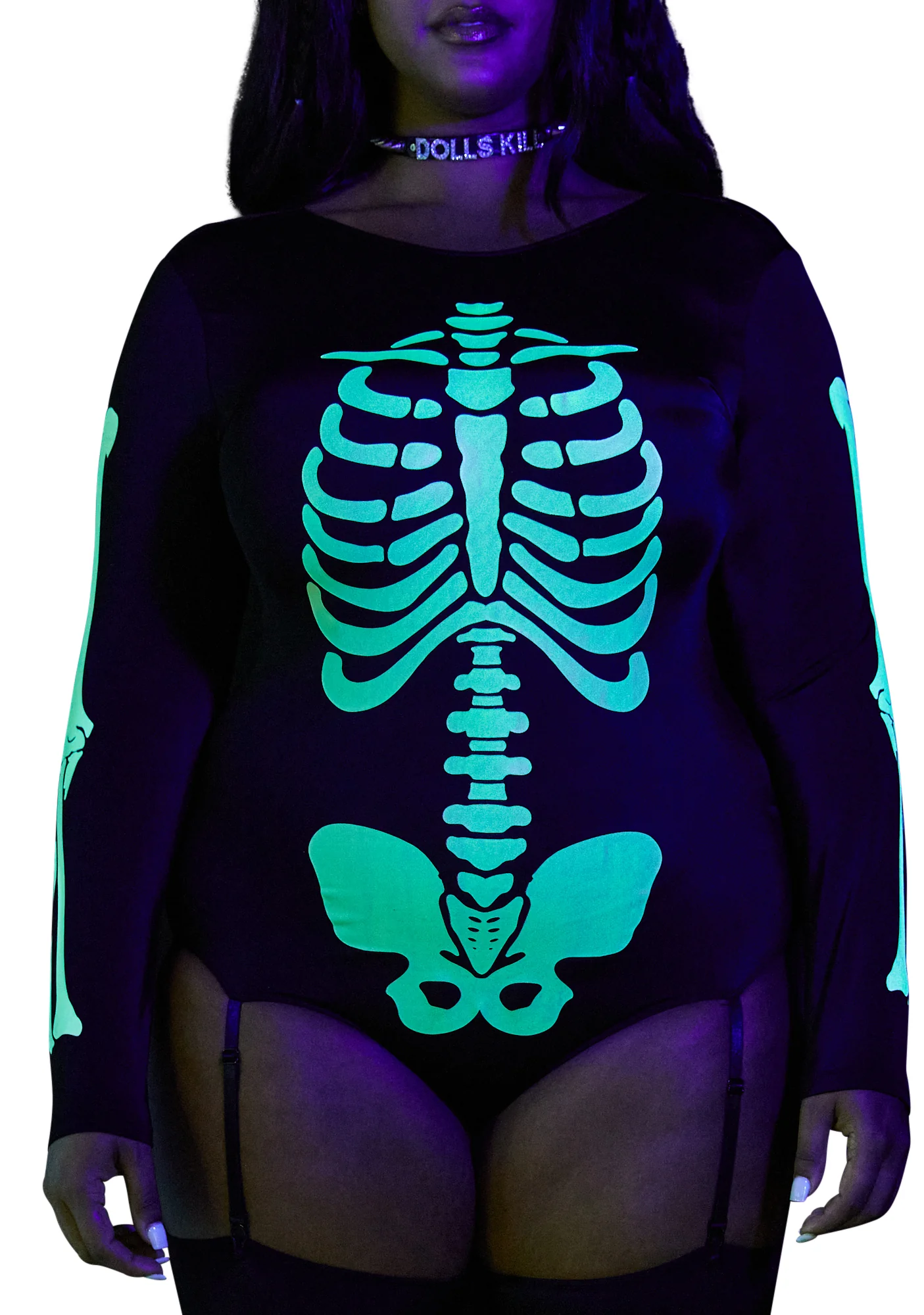 Plus Voodoo Glow Skull Costume - Image 5