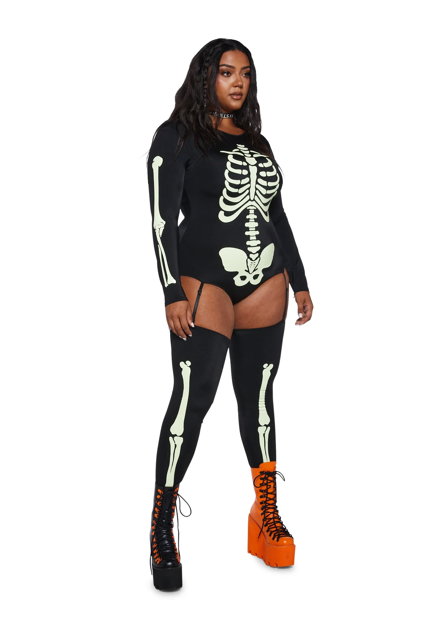 Plus Voodoo Glow Skull Costume - Image 6