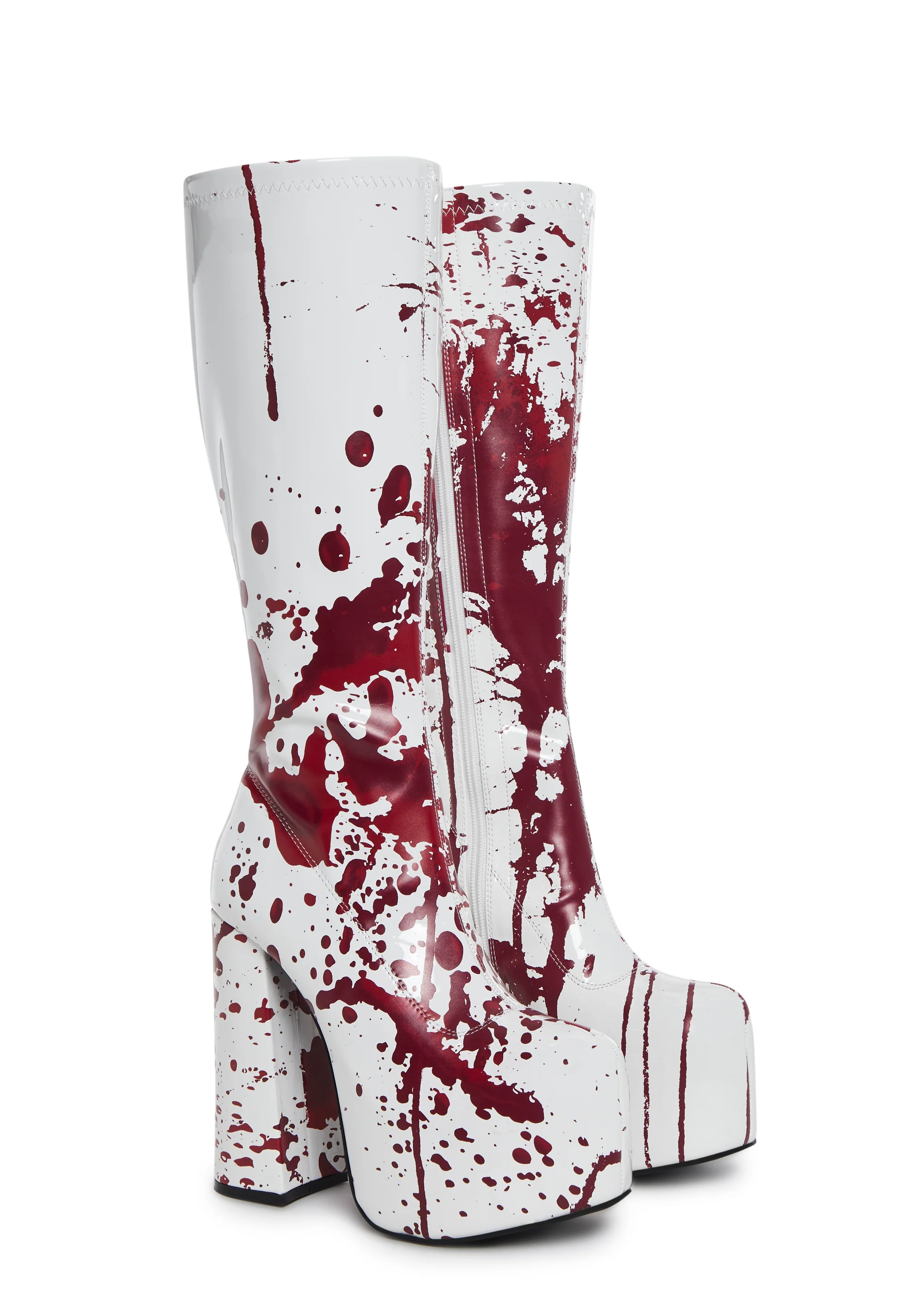 Scream Queen Gogo Boots - White - Image 3