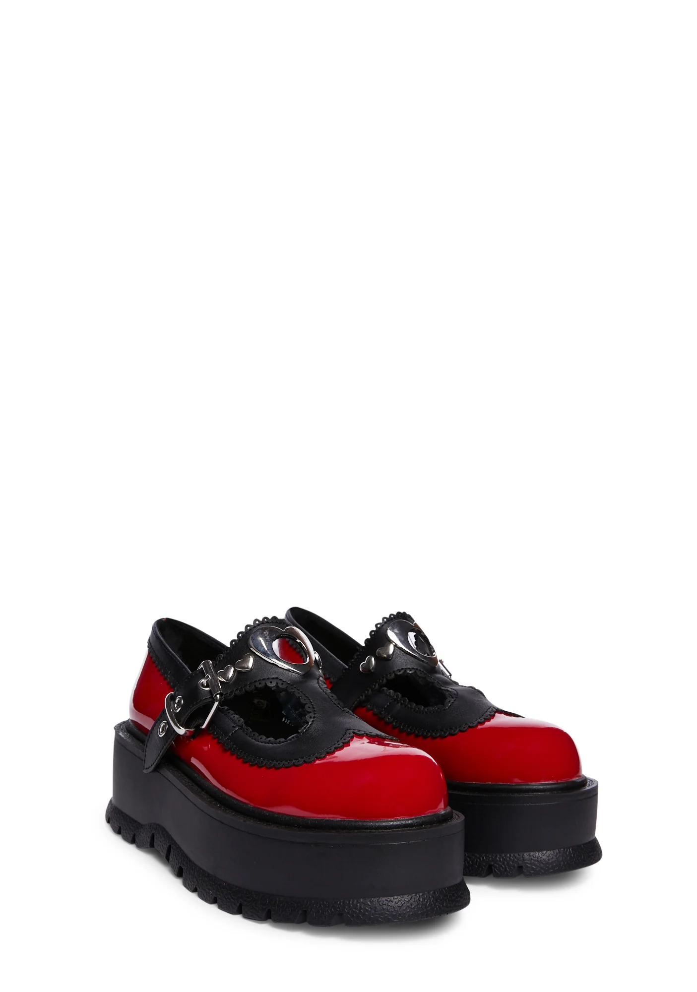 Slacker-23 Mary Jane Platforms - Red/Black - Image 3
