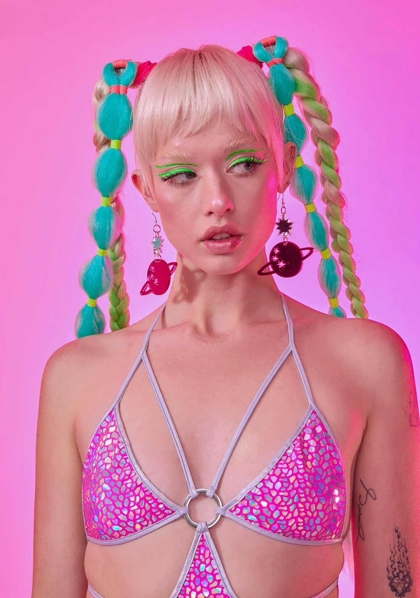 Star Planet Mirrored Earrings - Image 3