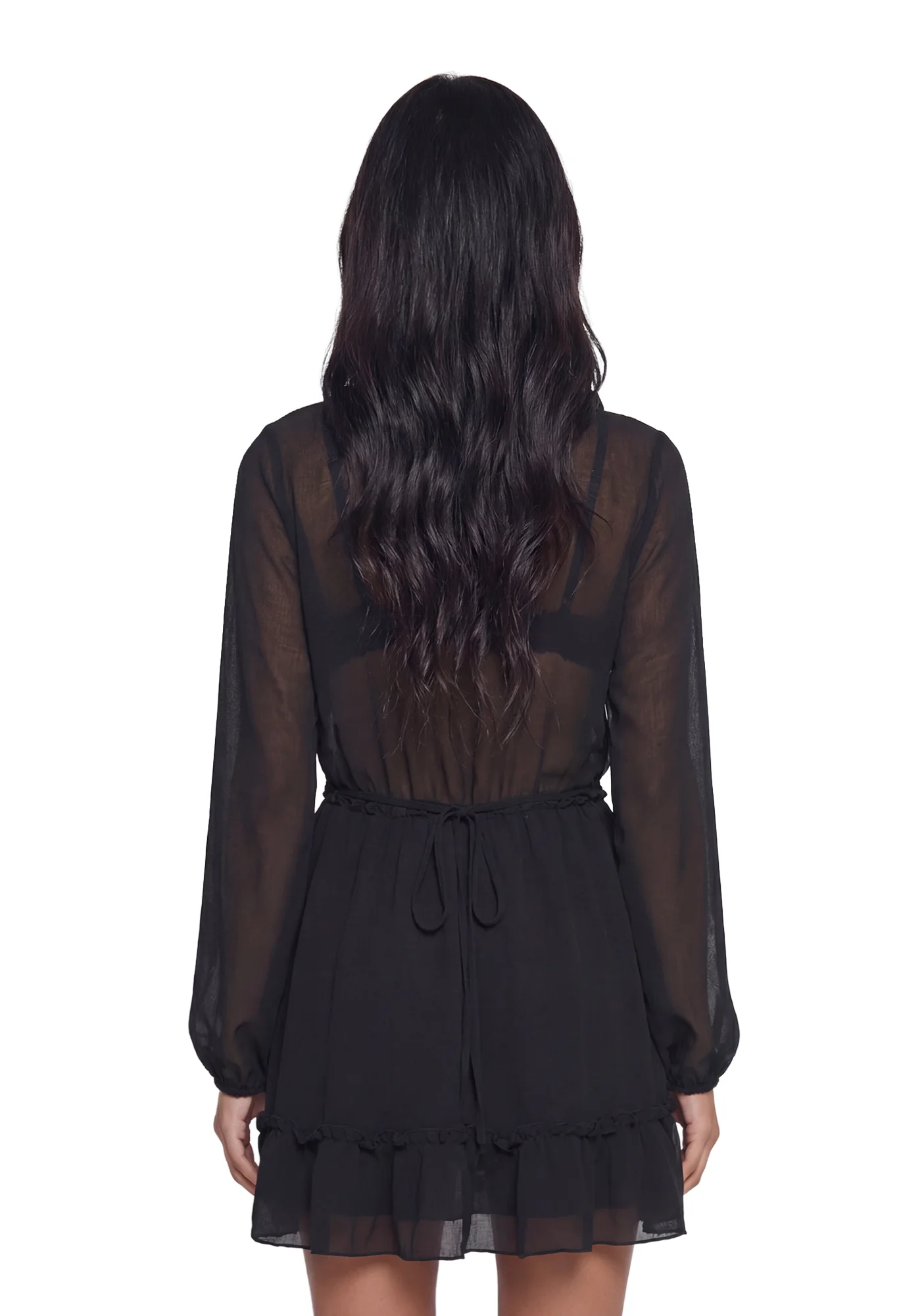 Sunset Chaser Babydoll Dress - Black - Image 4