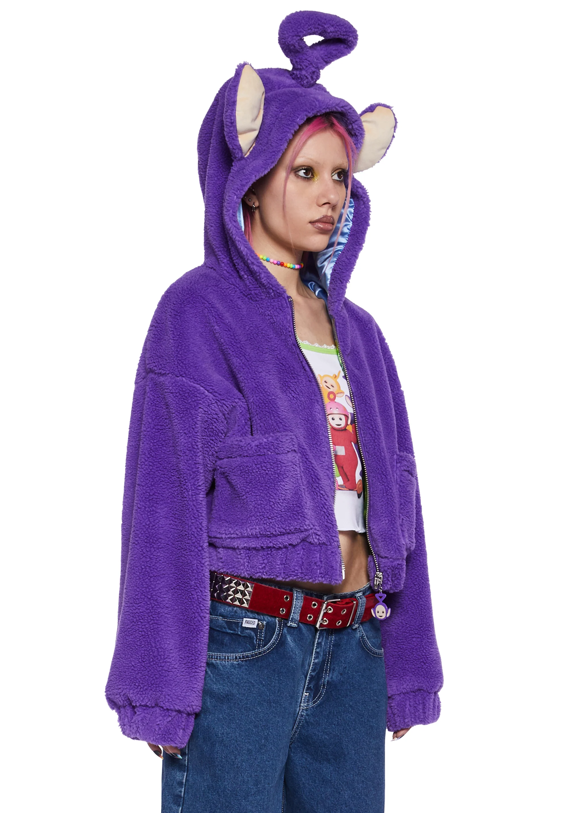 Tinky-Winky Hooded Sherpa Jacket - Image 3