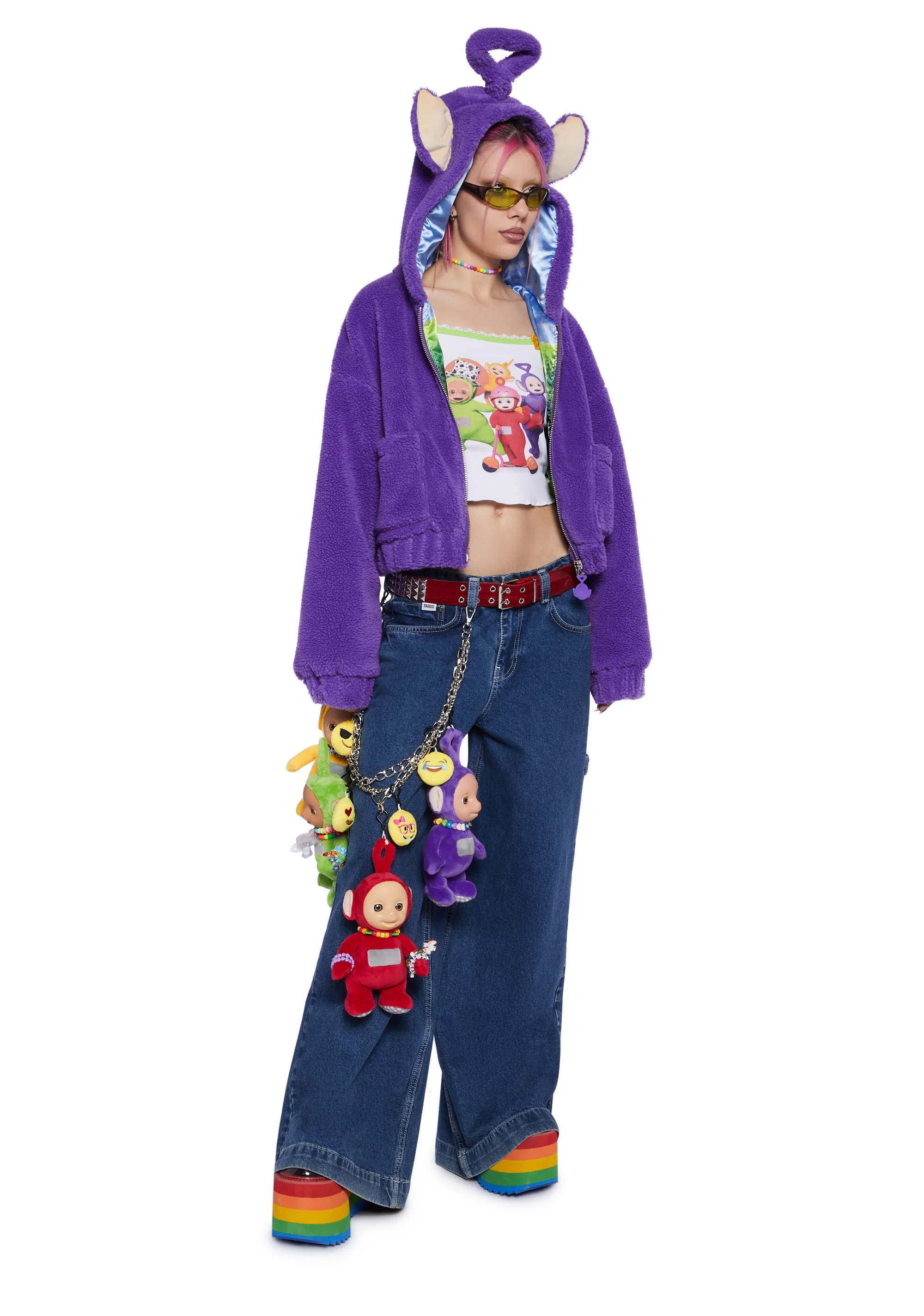 Tinky-Winky Hooded Sherpa Jacket - Image 5