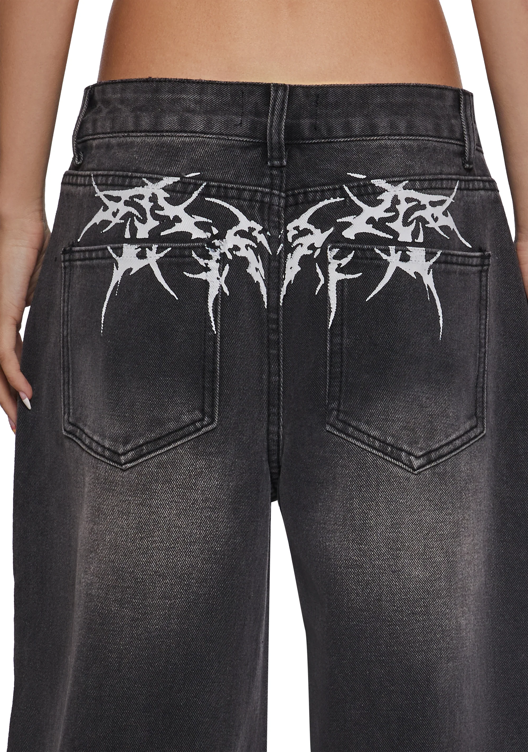 Sinful Attitude Wide Leg Jeans - Abstract - Image 6
