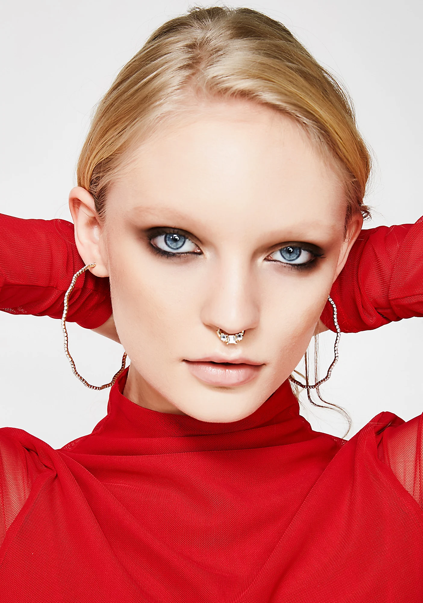 Wavelength Rhinestone Hoops - Image 5