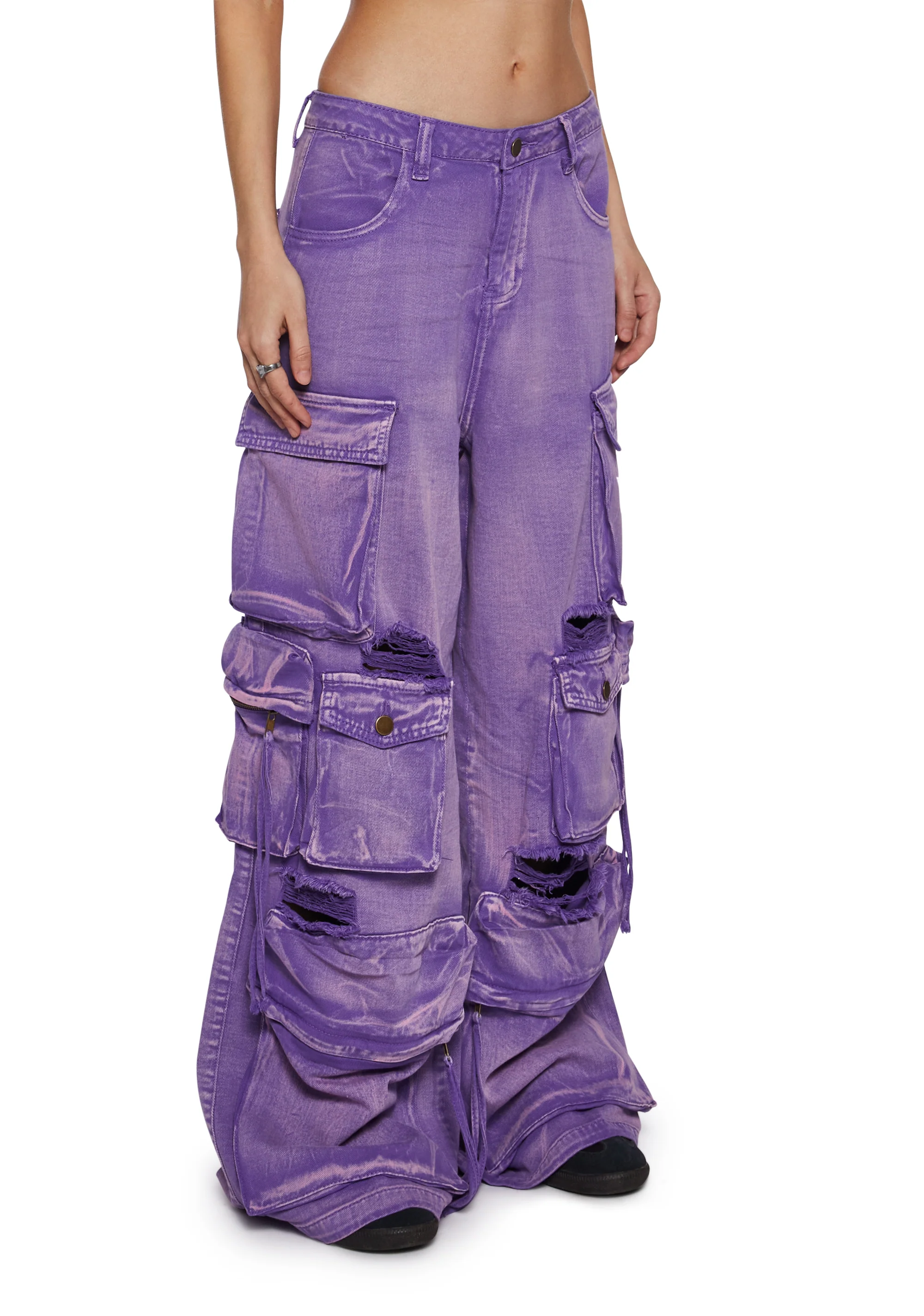 Wicked Persuasion Cargo Jeans - Purple - Image 3