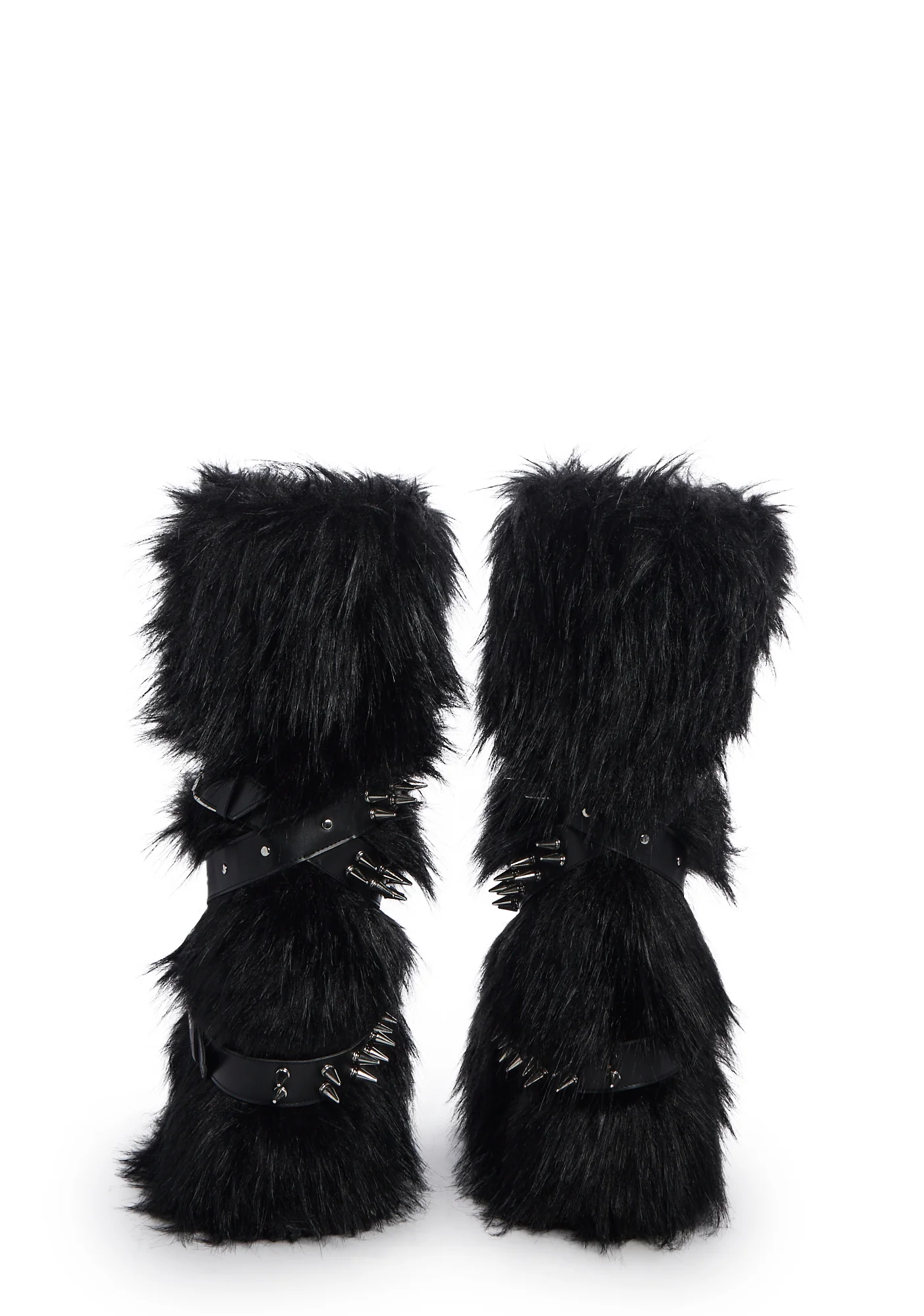 Wild Instincts Faux Fur Boots - Black - Image 4