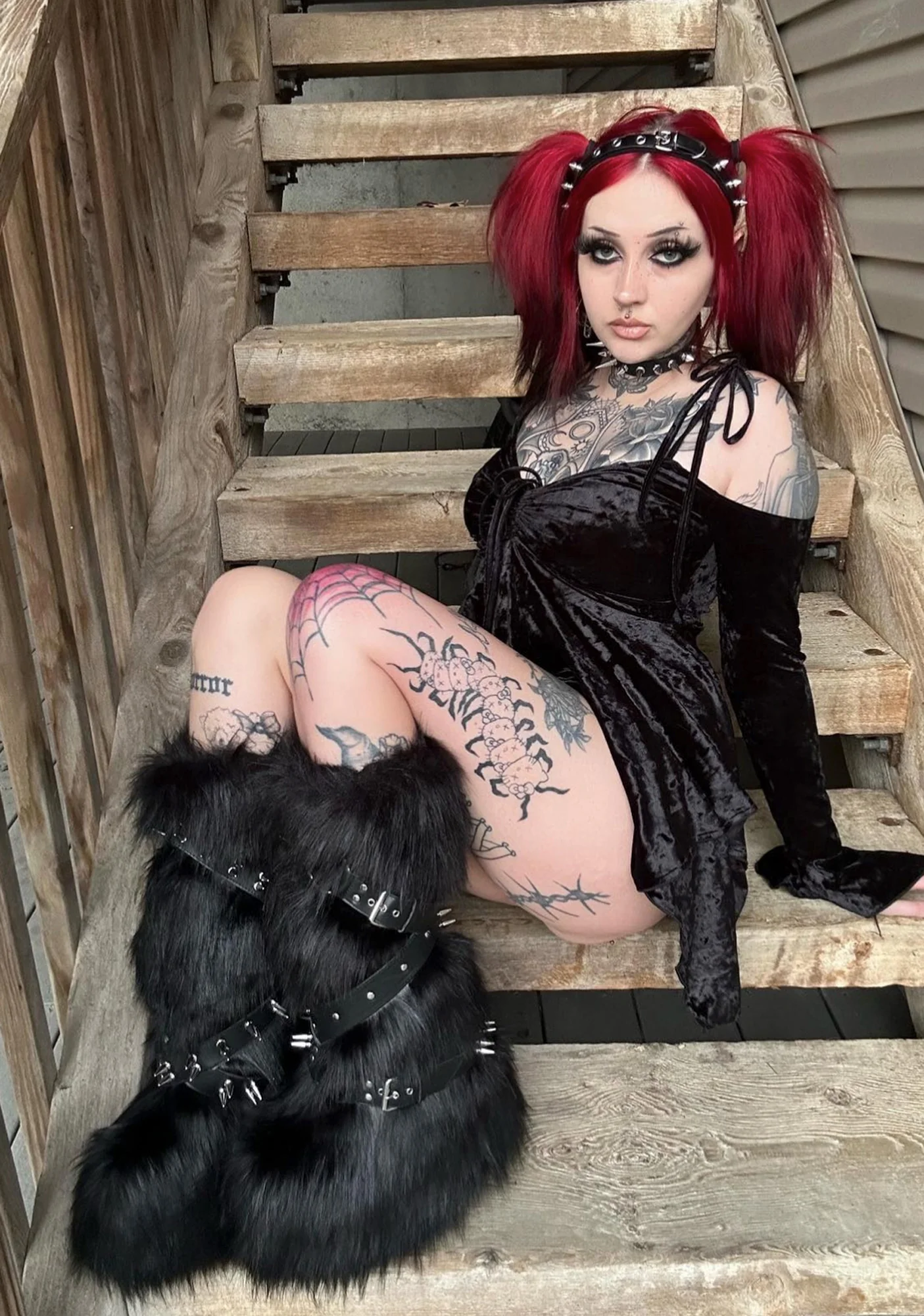 Wild Instincts Faux Fur Boots - Black - Image 6