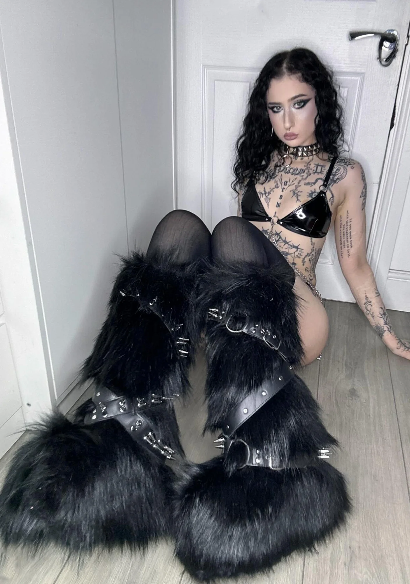 Wild Instincts Faux Fur Boots - Black - Image 7